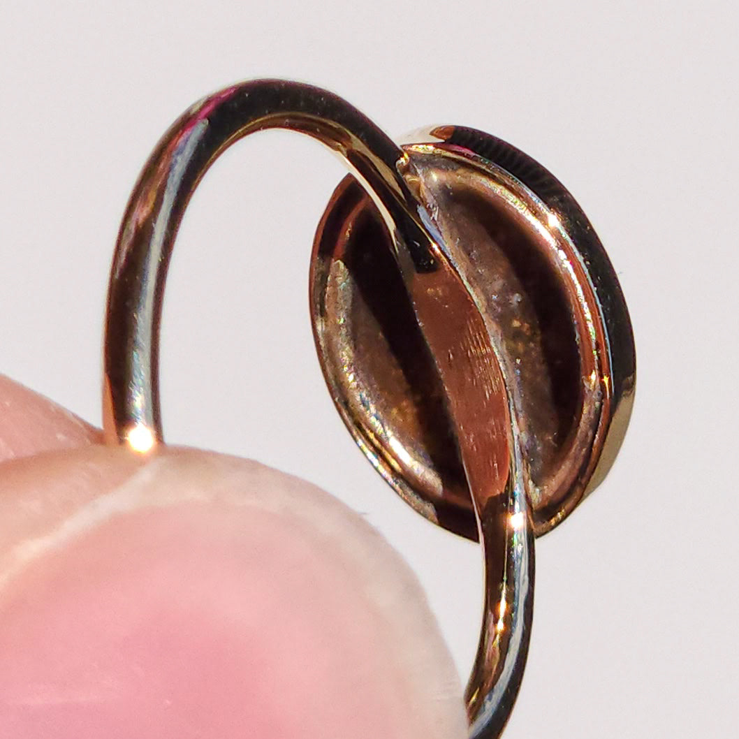 14K Gold Australian opal ring / SIZE 7 / Coober Pedy opal doublet / statement ring/ Solid gold