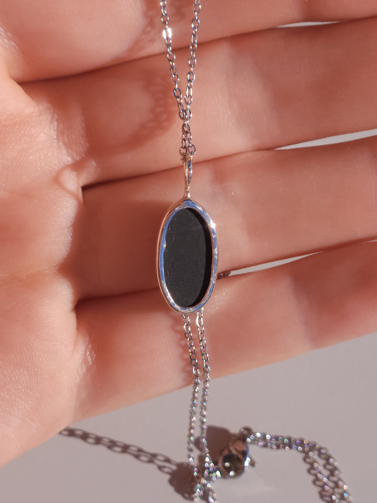 ELARA | Australian opal doublet necklace / Solid Sterling Silver/ Coober Pedy opal/ statement jewelry / minimalist jewelry