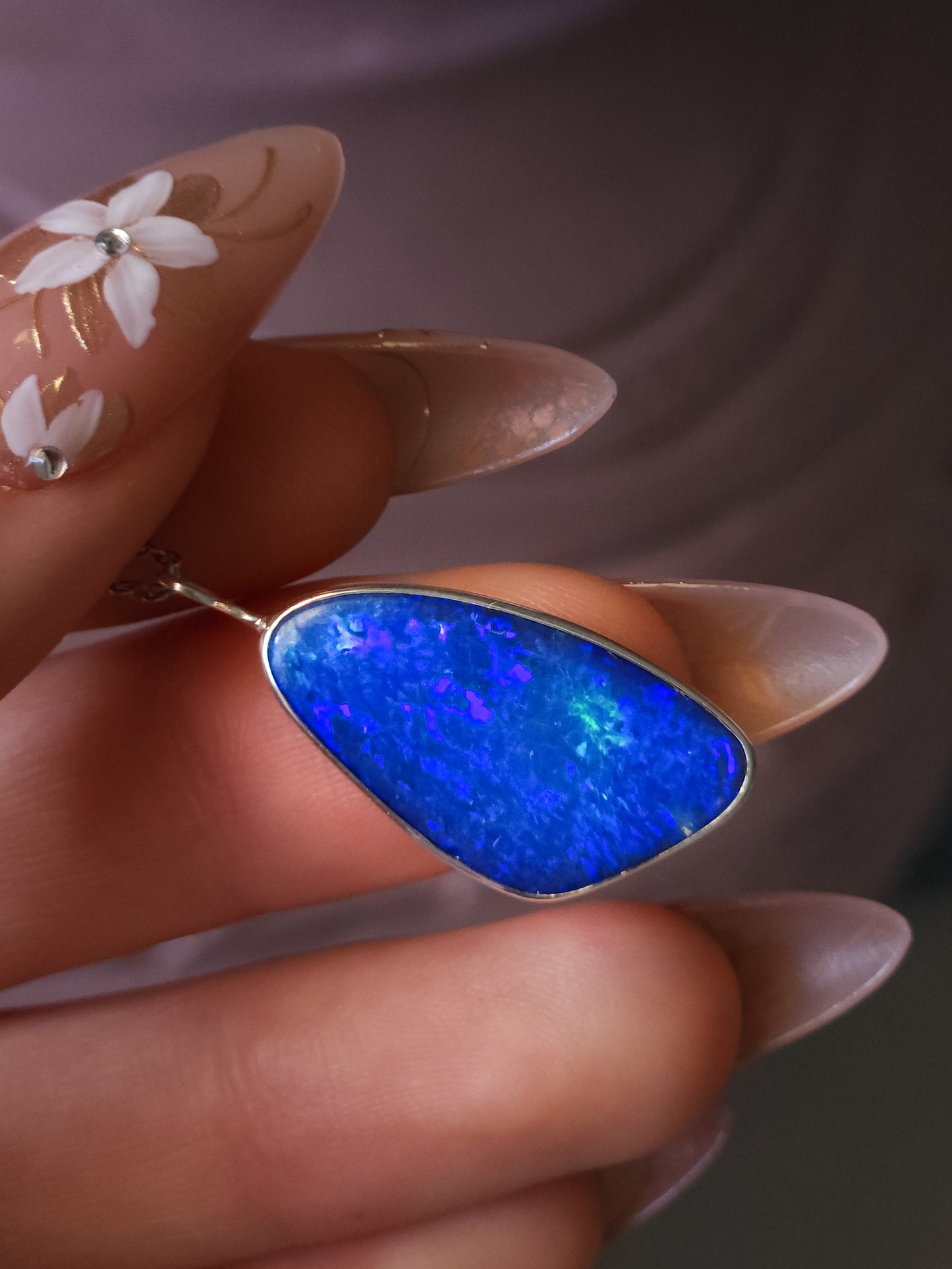 LIANA | Australian opal doublet necklace / Solid Silver/ Coober Pedy opal/ statement jewelry / minimalist jewelry