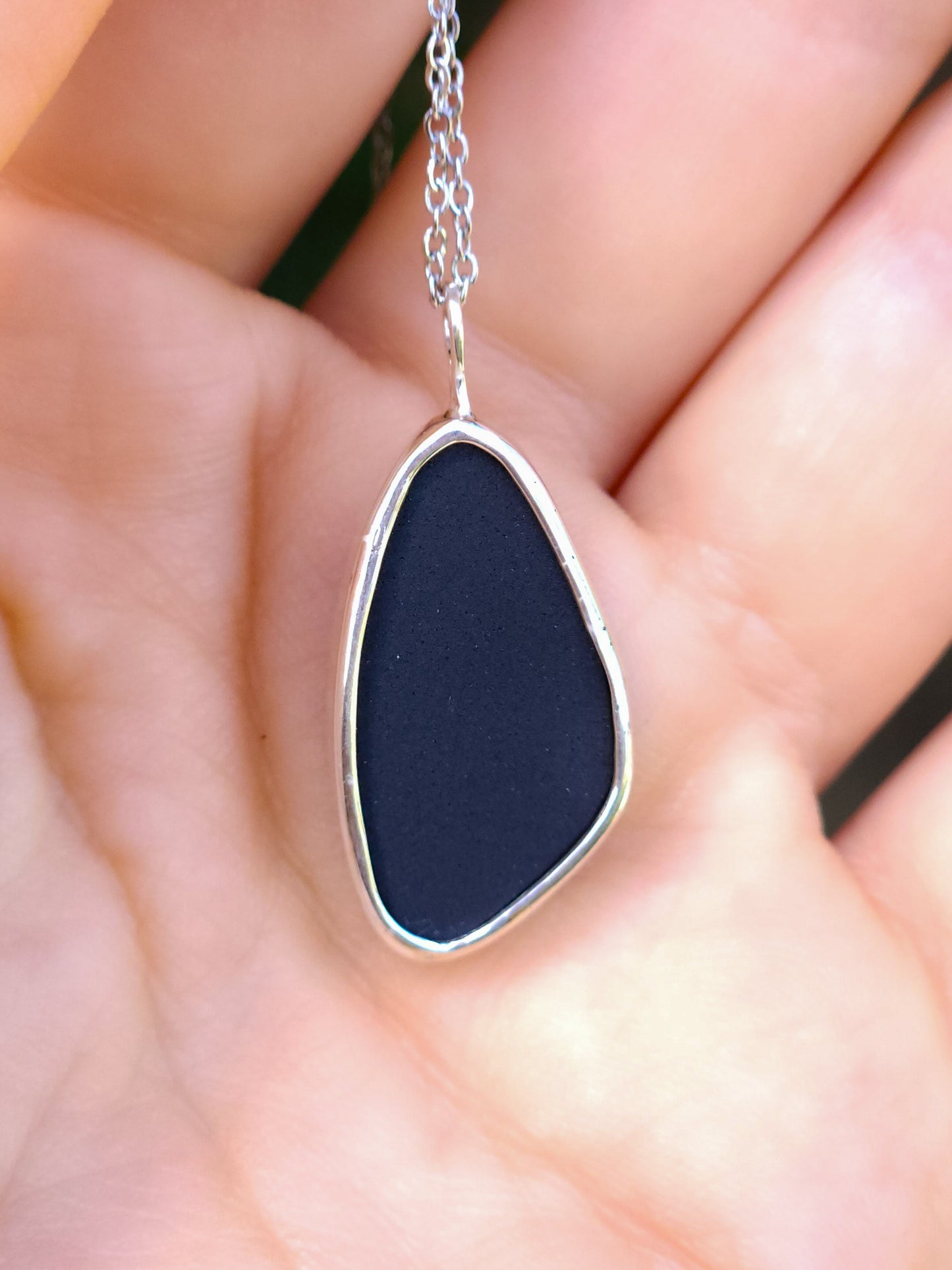 LIANA | Australian opal doublet necklace / Solid Silver/ Coober Pedy opal/ statement jewelry / minimalist jewelry