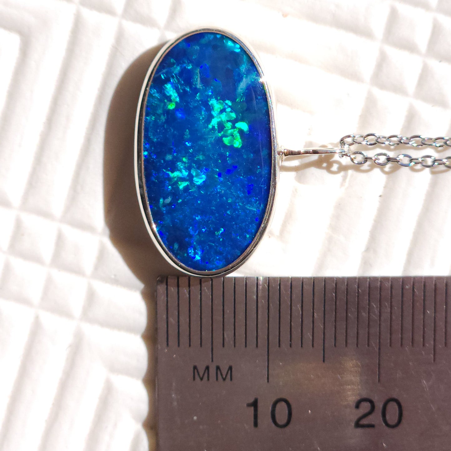 COASTAL | Australian opal doublet necklace / Solid Silver/ Coober Pedy opal/ statement jewelry / minimalist jewelry