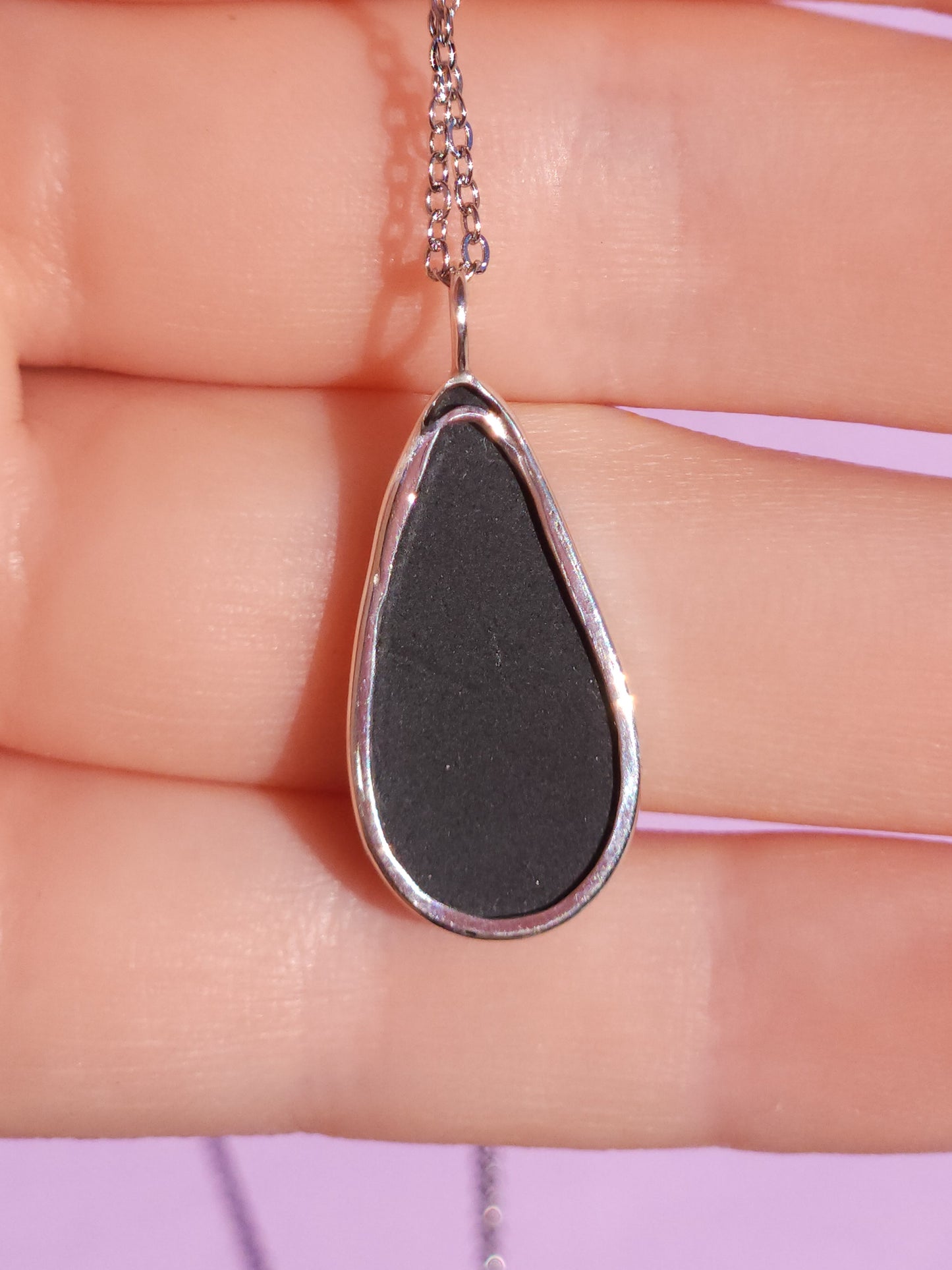 MERCY | Australian opal doublet necklace/ Coober Pedy opal/ Silver opal pendant/ minimalist jewelry