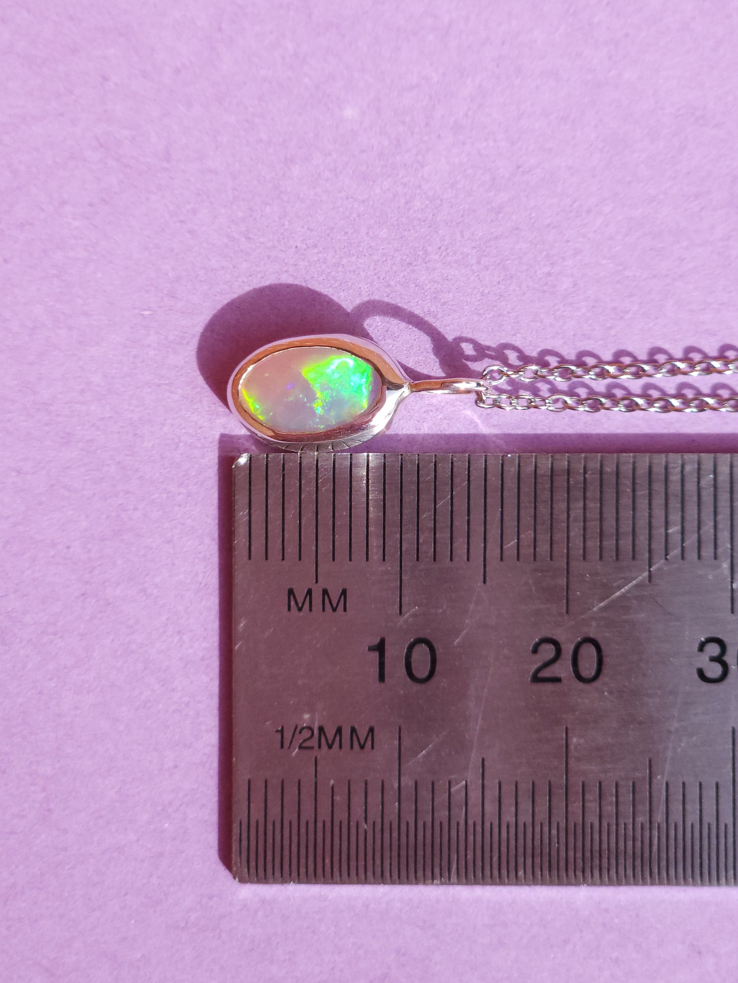 GREEN FIRE | Solid Coober Pedy Opal pendant / Australian opal necklace / solid crystal opal / Solid green opal