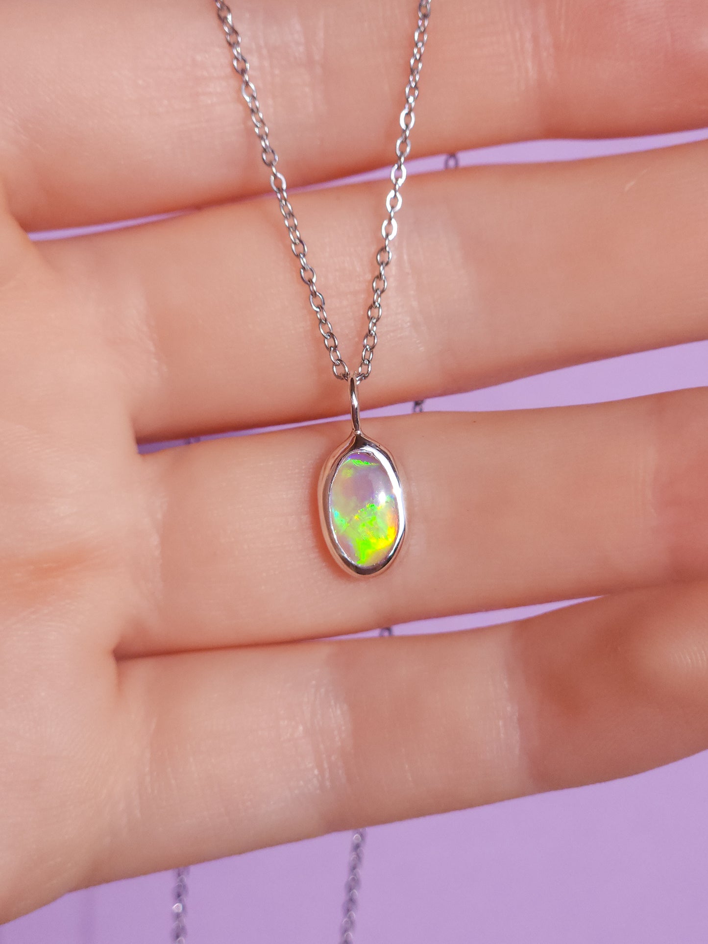 GREEN FIRE | Solid Coober Pedy Opal pendant / Australian opal necklace / solid crystal opal / Solid green opal