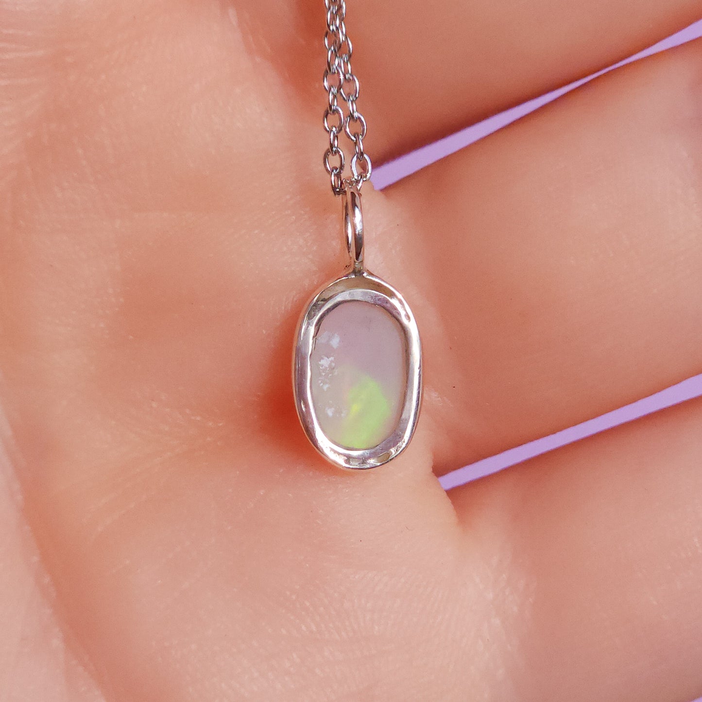 GREEN FIRE | Solid Coober Pedy Opal pendant / Australian opal necklace / solid crystal opal / Solid green opal
