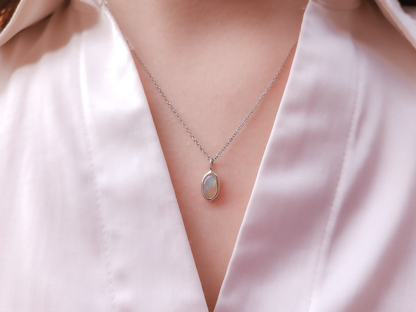 GREEN FIRE | Solid Coober Pedy Opal pendant / Australian opal necklace / solid crystal opal / Solid green opal