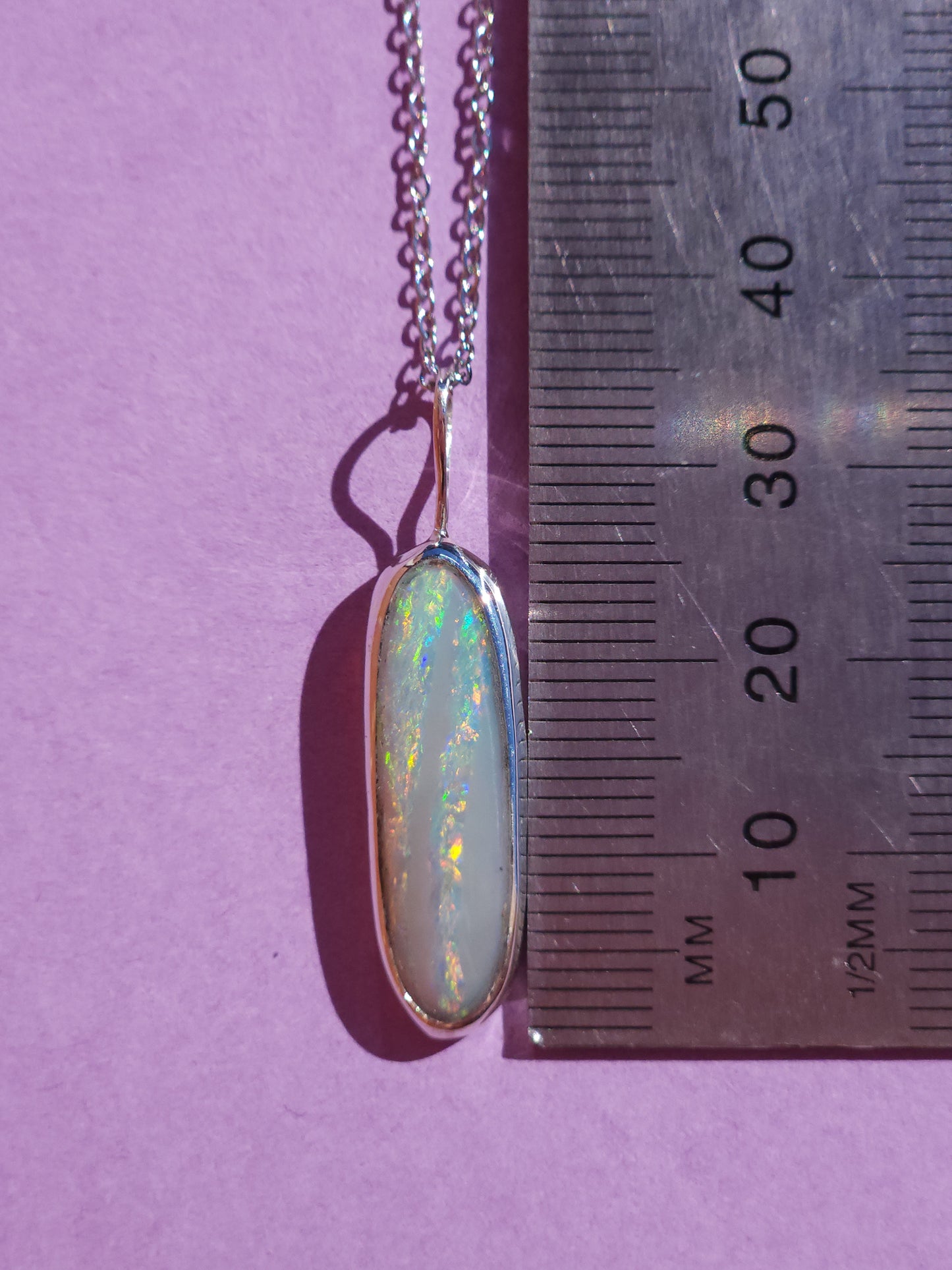 PINK RIVER | Solid Australian Opal necklace / Coober Pedy opal / solid grey opal / pink opal necklace
