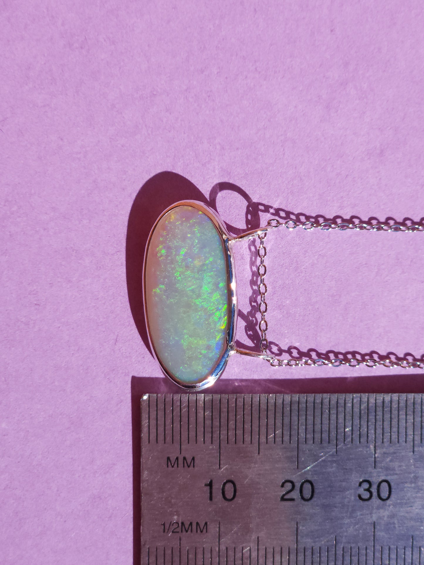 GLOW STONE | Solid Australian Opal necklace / Coober Pedy opal / solid grey opal / firey opal necklace
