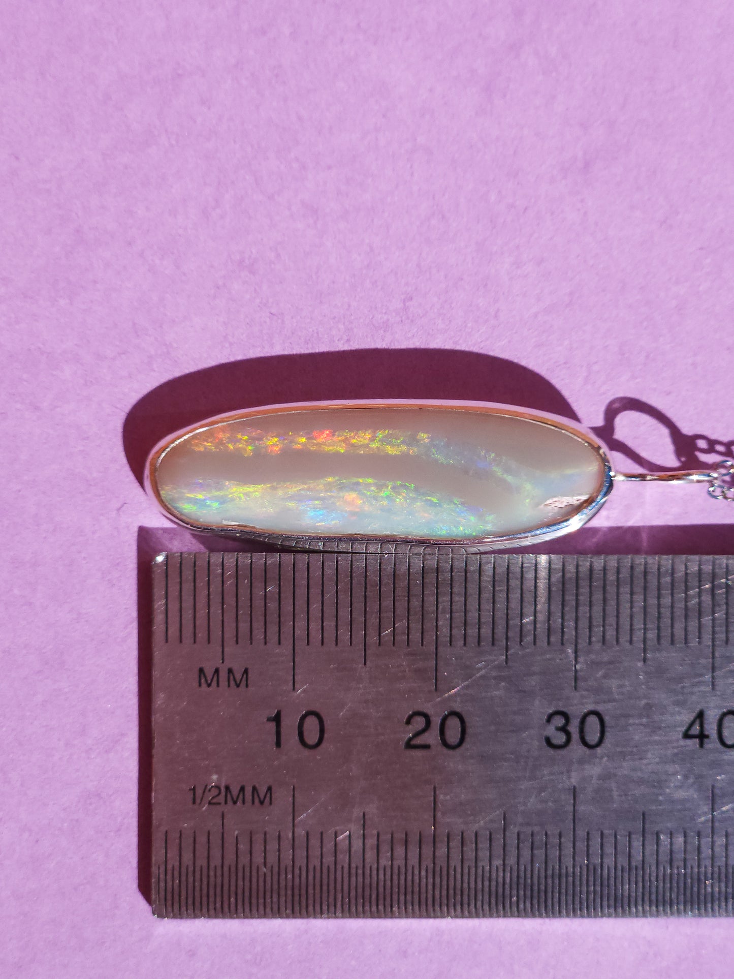 PINK FIRE | Solid Australian Opal necklace / Coober Pedy opal / solid grey opal / pink opal necklace
