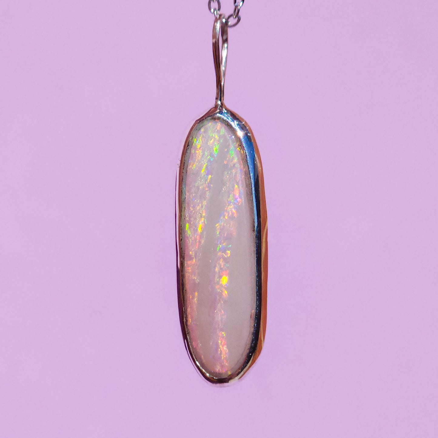 PINK RIVER | Solid Australian Opal necklace / Coober Pedy opal / solid grey opal / pink opal necklace