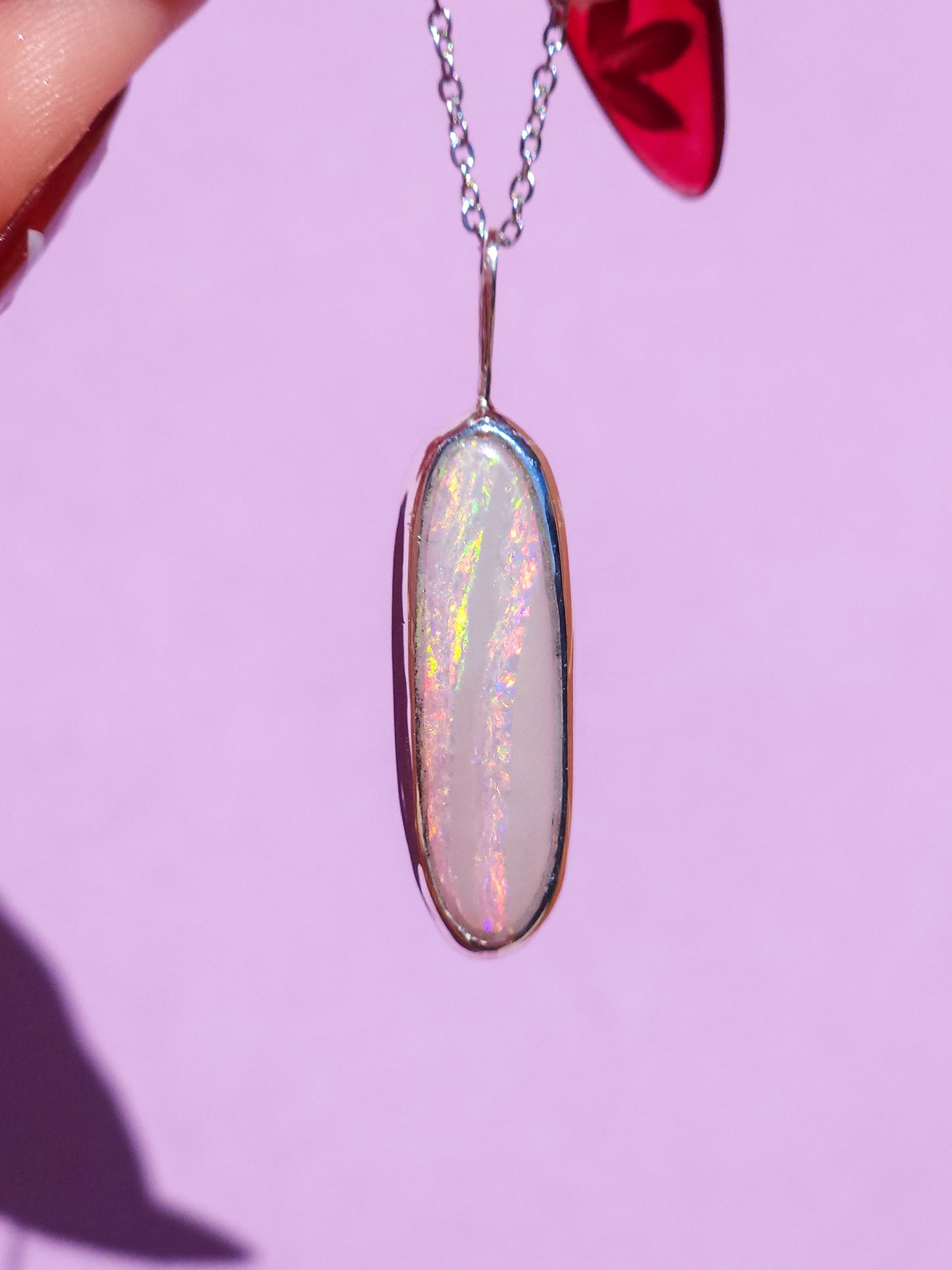 PINK RIVER | Solid Australian Opal necklace / Coober Pedy opal / solid grey opal / pink opal necklace