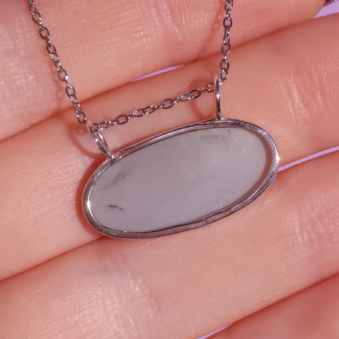 GLOW STONE | Solid Australian Opal necklace / Coober Pedy opal / solid grey opal / firey opal necklace