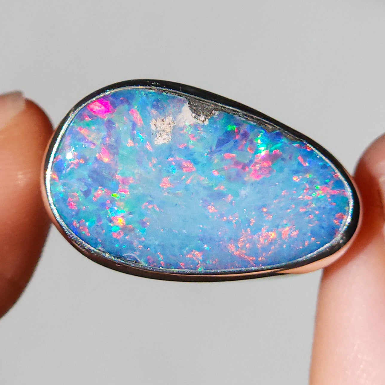 PINK MIST | Australian Coober Pedy opal ring / Size 8 / opal doublet / Minimalist ring / statement ring
