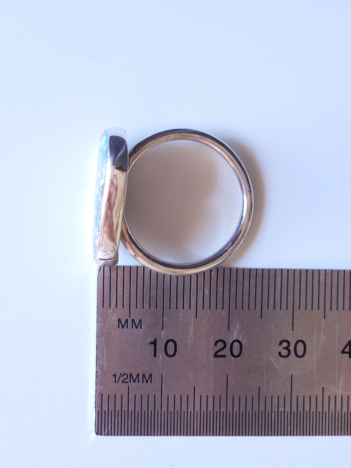PINK MIST | Australian Coober Pedy opal ring / Size 8 / opal doublet / Minimalist ring / statement ring