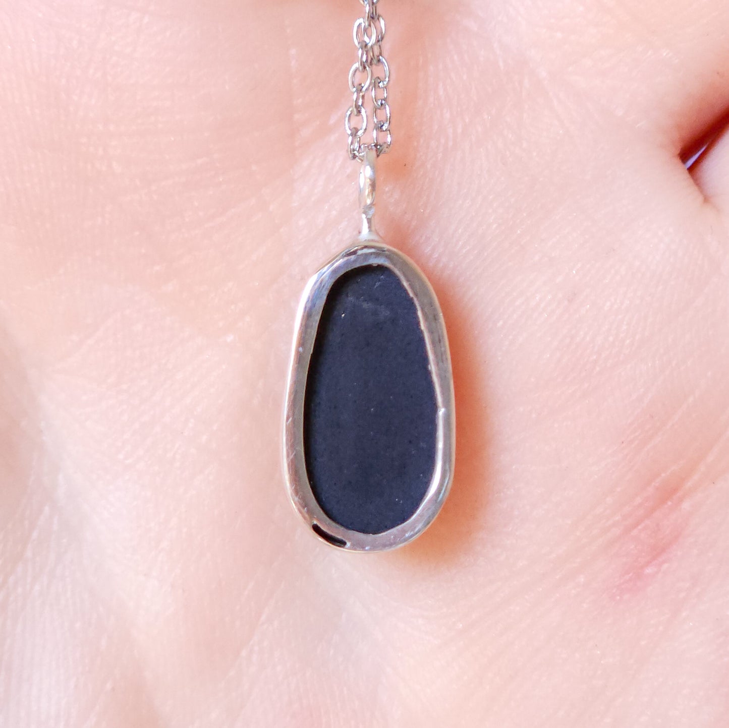 SOLAR | Australian opal doublet necklace/ Coober Pedy opal/ Silver opal pendant/ minimalist jewelry