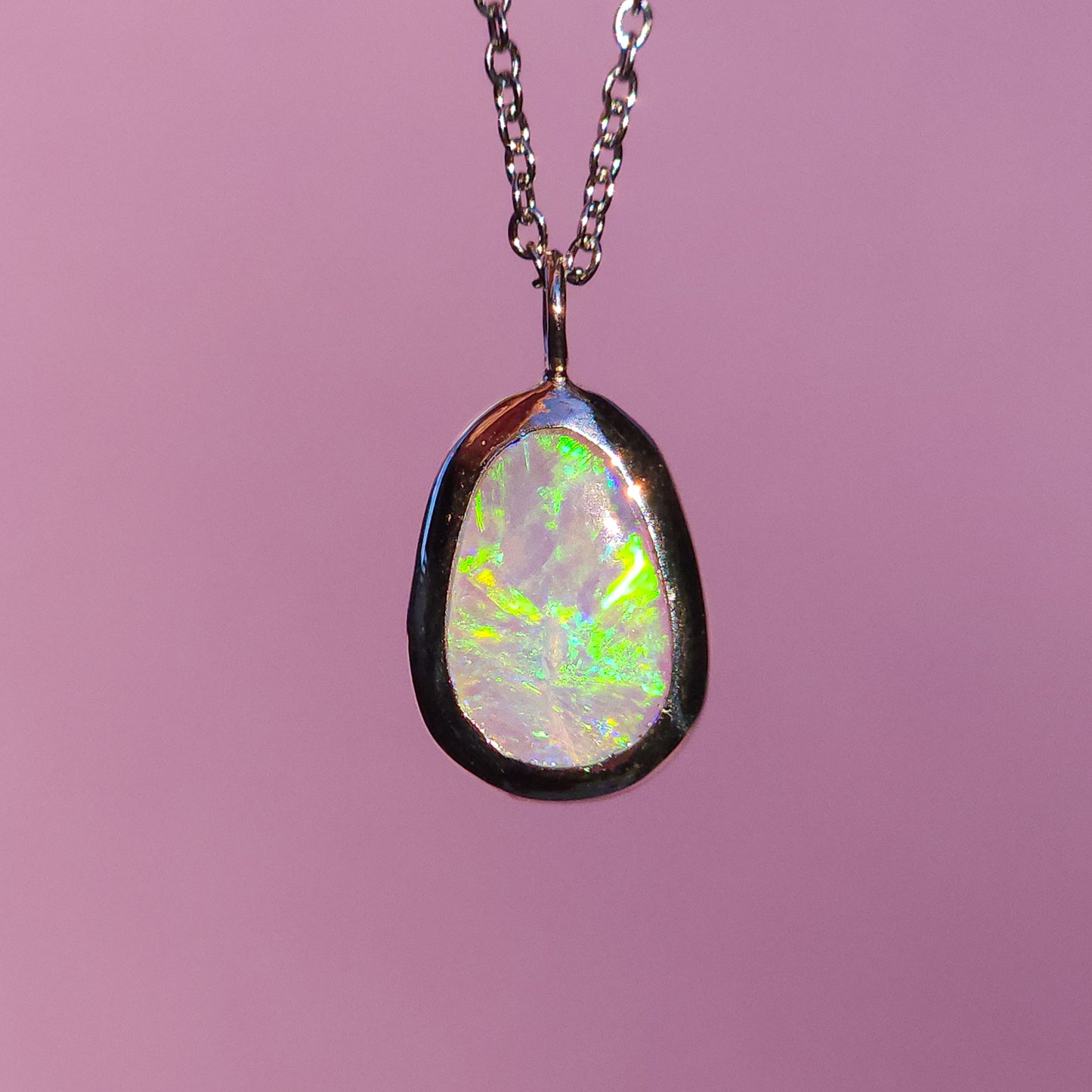 LUMINOUS | Solid Coober Pedy Opal pendant / Australian opal necklace / solid crystal opal / blue opal necklace