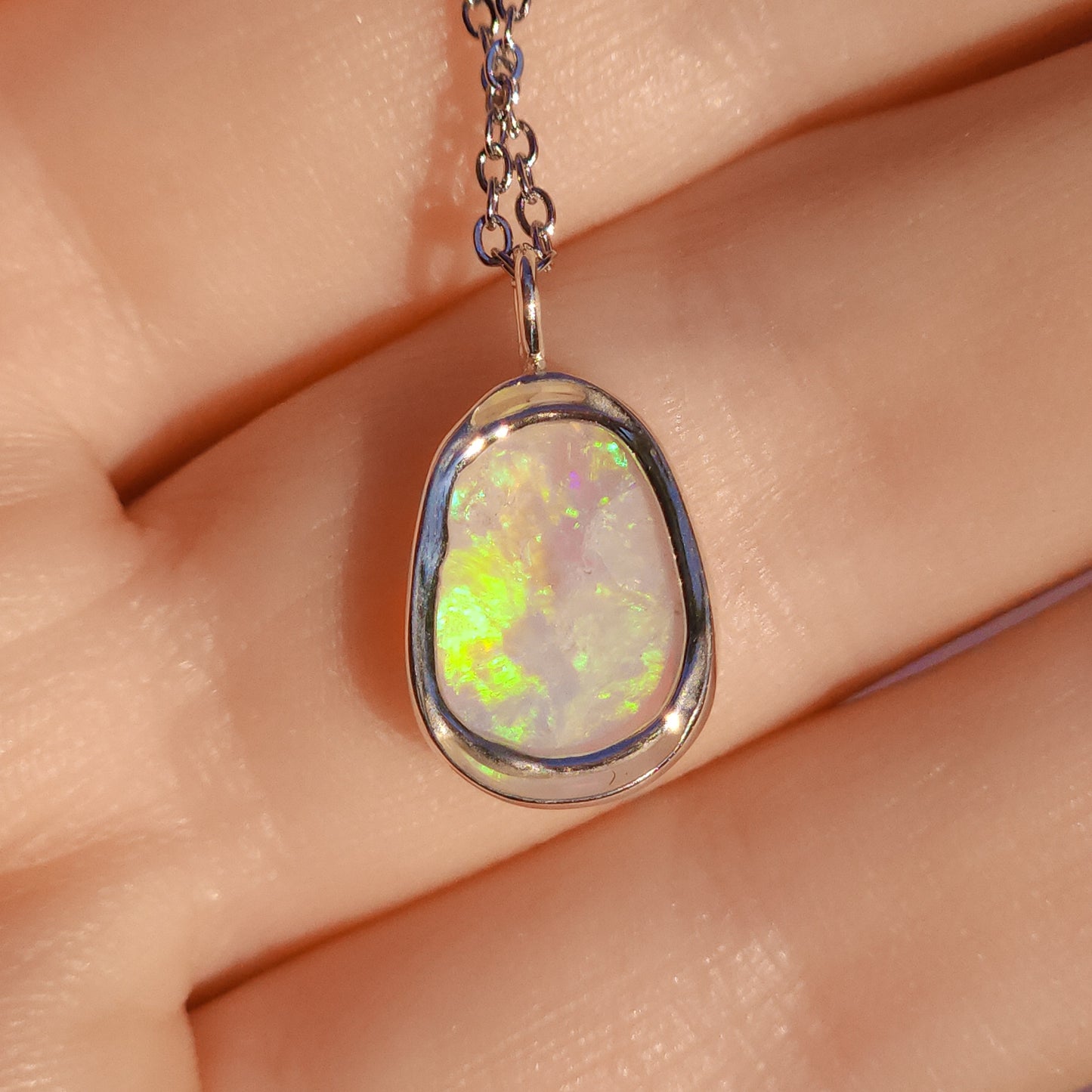 LUMINOUS | Solid Coober Pedy Opal pendant / Australian opal necklace / solid crystal opal / blue opal necklace