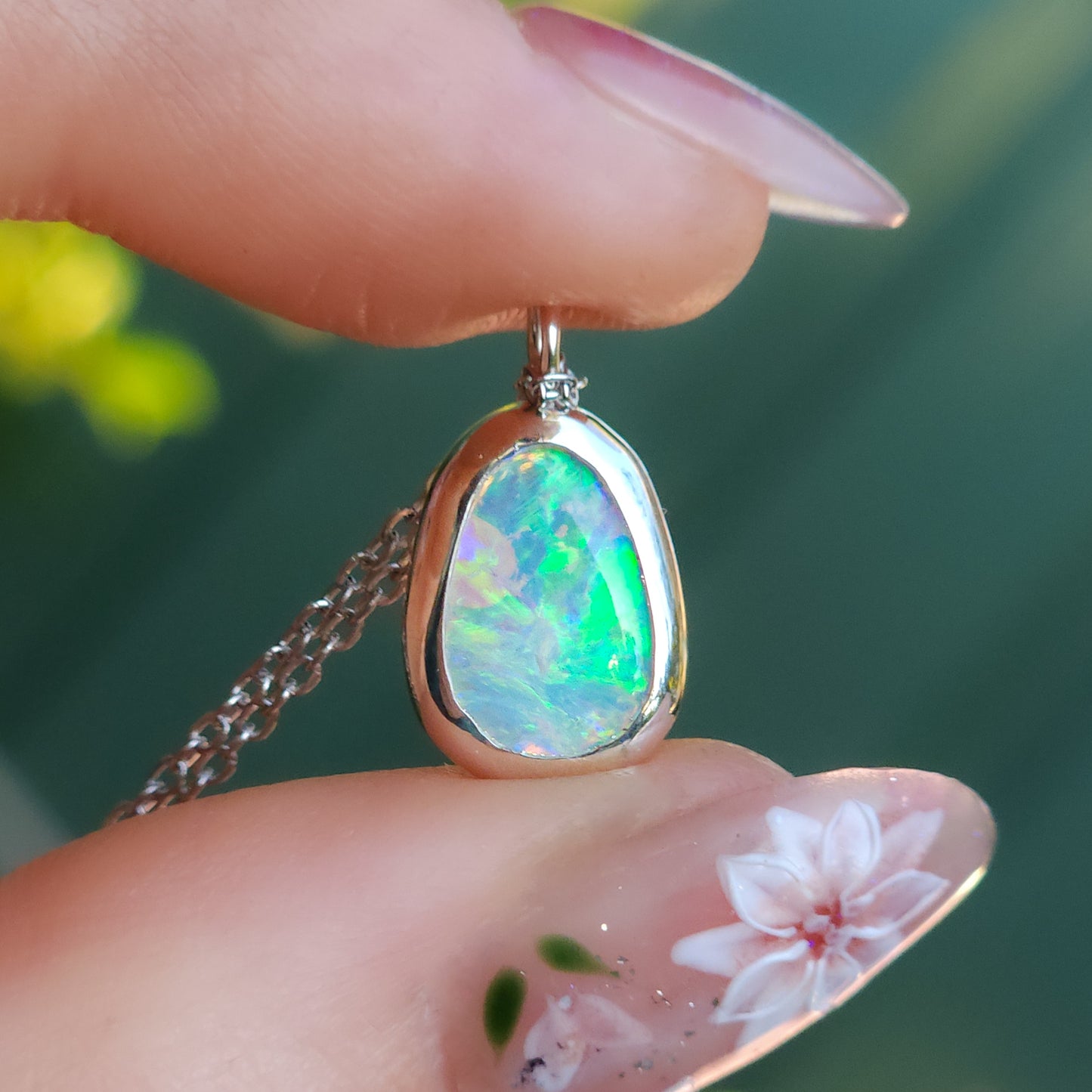 LUMINOUS | Solid Coober Pedy Opal pendant / Australian opal necklace / solid crystal opal / blue opal necklace