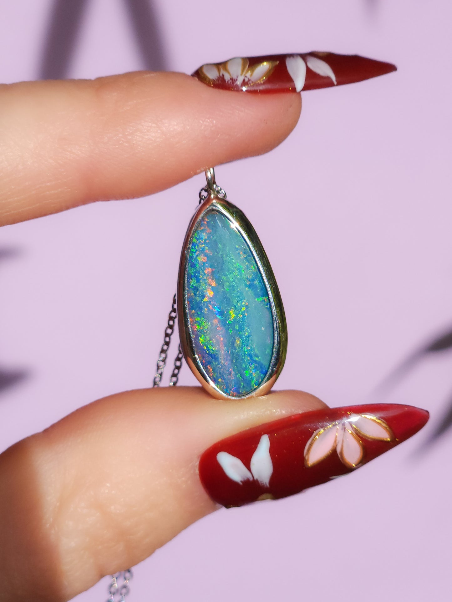 GRACE | Australian opal doublet necklace/ Coober Pedy opal/ Silver opal pendant/ minimalist jewelry