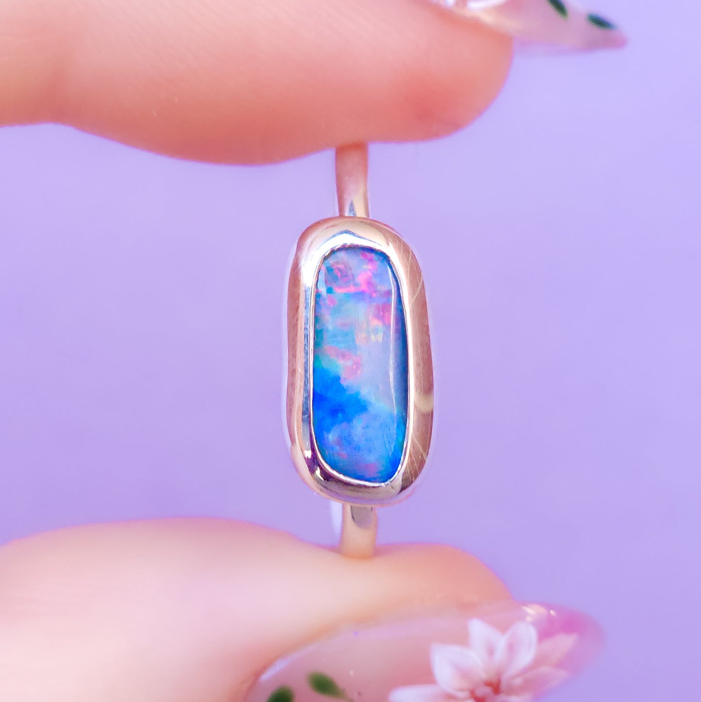 PINK DREAMER | Australian opal doublet ring / Free Sizing / Coober Pedy Opal / Statement ring / Fine Jewelry / dainty rainbow ring