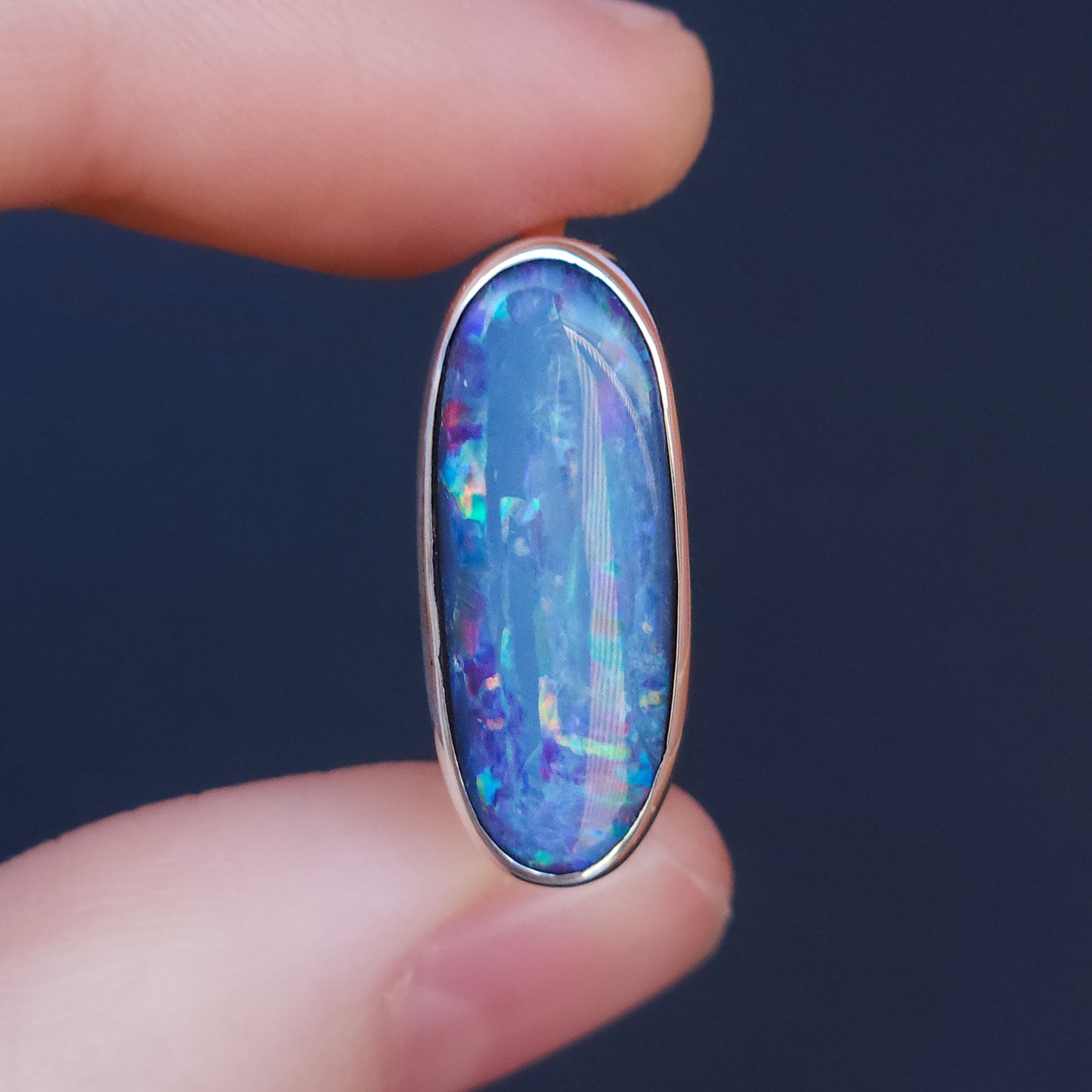 LILAC BLOOM | Australian opal doublet ring / Free Sizing / Coober Pedy Opal / 925 solid silver / Fine Jewelry / statement ring