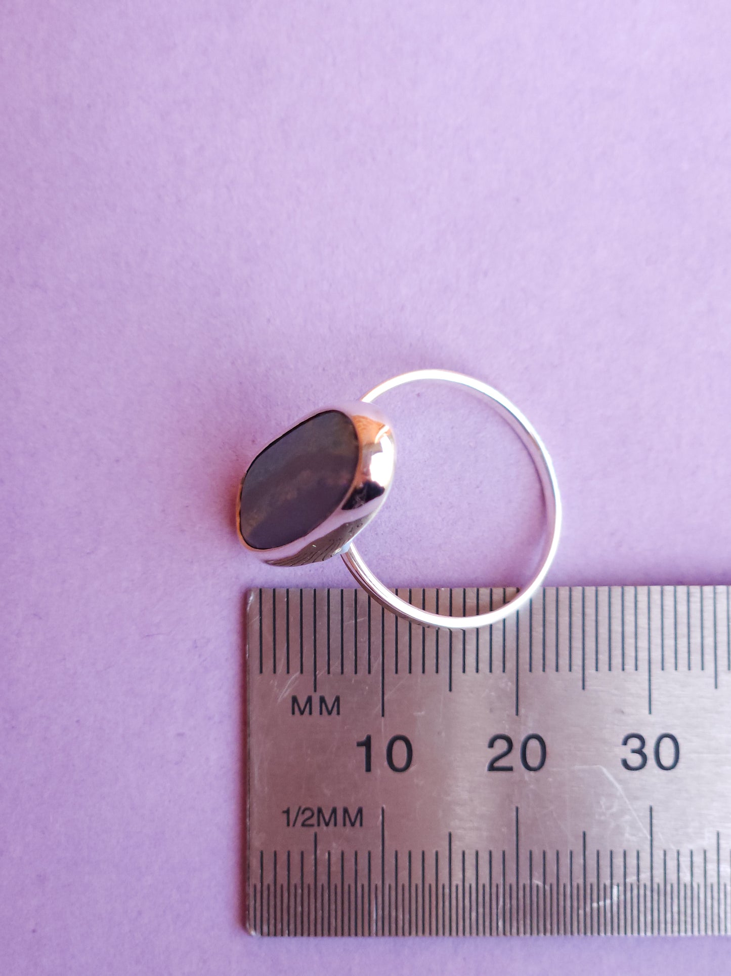 ROSELLA | Australian opal doublet ring / Free Sizing / Coober Pedy Opal / 925 solid silver / Fine Jewelry / statement ring