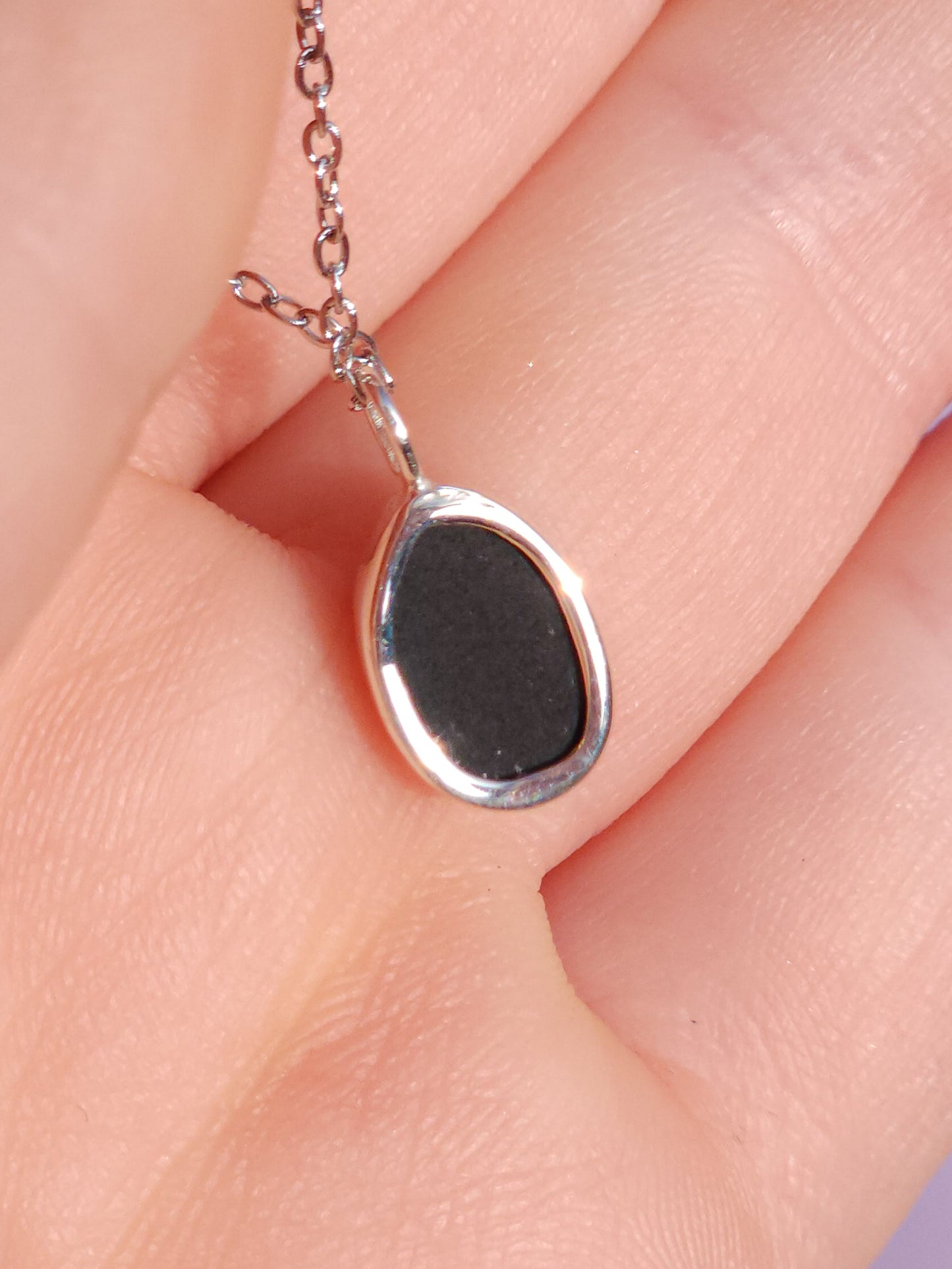 FIREFLY | Australian opal doublet pendant / Silver Opal necklace/ Coober Pedy opal/ minimalist jewelry / dainty charm