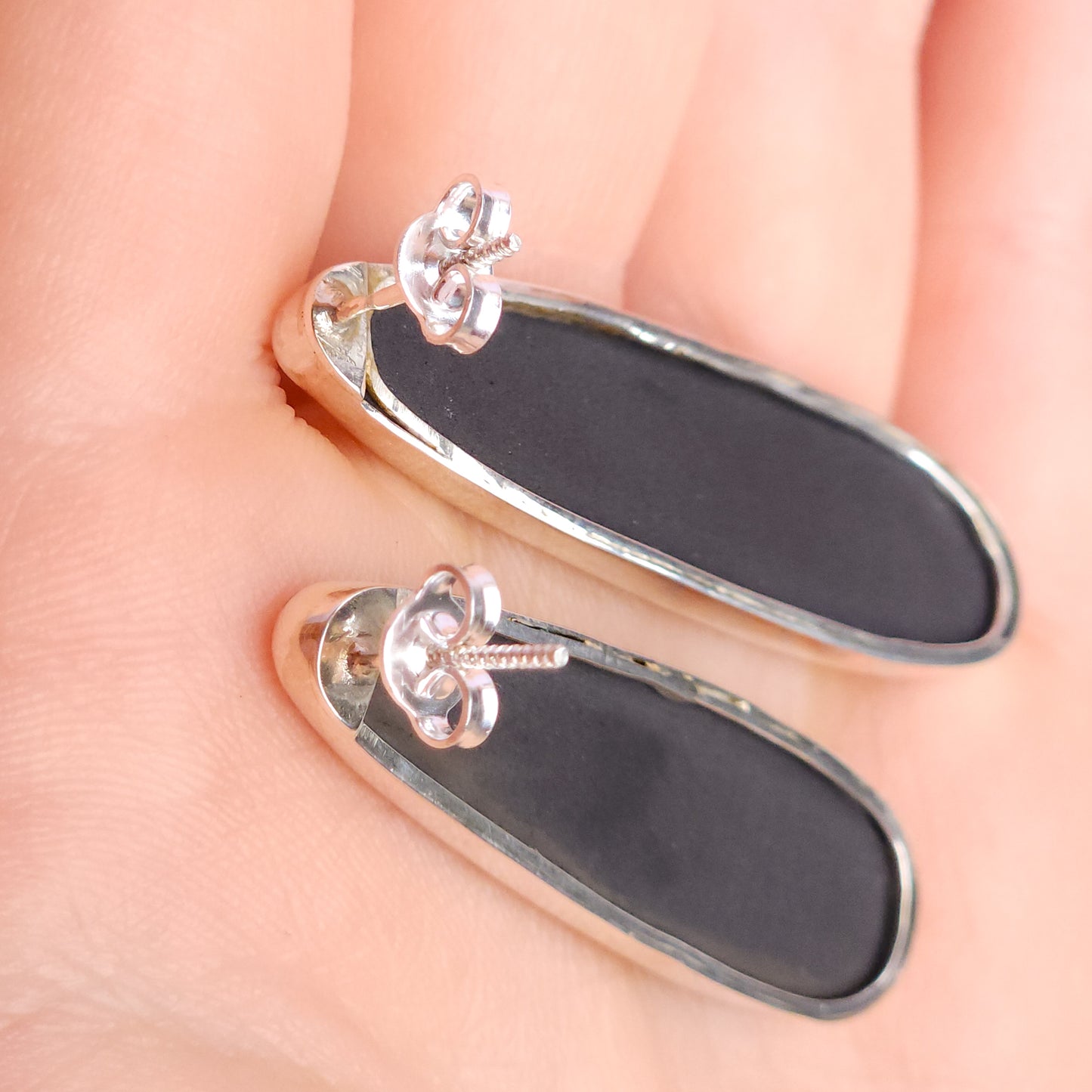 RAINBOW | Australian opal stud earrings / 925 silver / Coober Pedy opal doublet / statement earrings