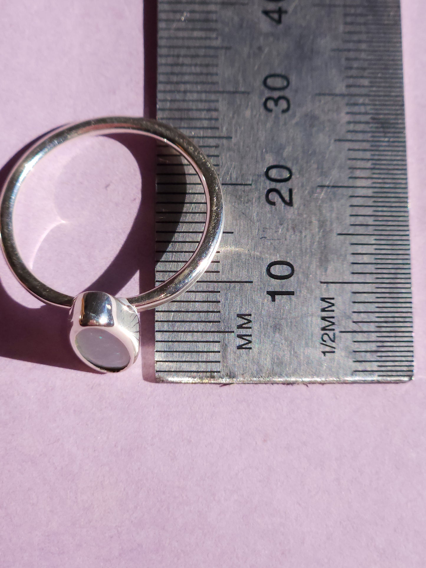 GLISTEN | Solid Australian Opal ring / Free Sizing / 925 silver /Coober Pedy Crystal opal / Dainty ring / Minimalist jewellery