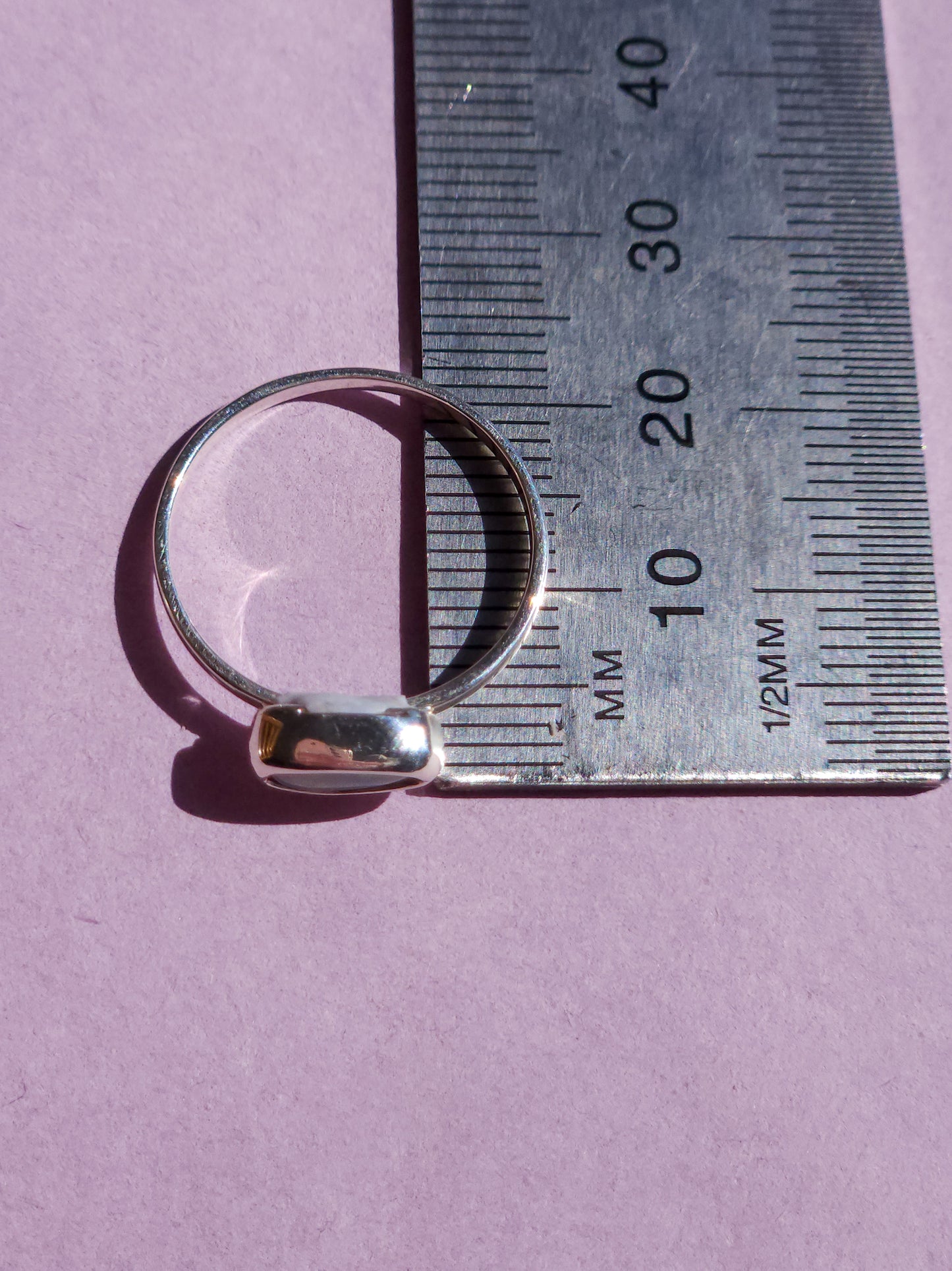 Solid Australian Opal ring / Free Sizing / 925 silver /Coober Pedy White opal / Dainty ring / Minimal ring