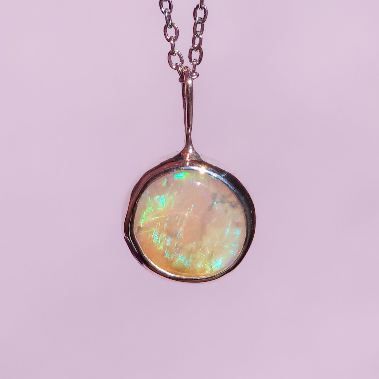 Solid Coober Pedy Opal pendant / Australian opal necklace / solid crystal opal / blue opal necklace