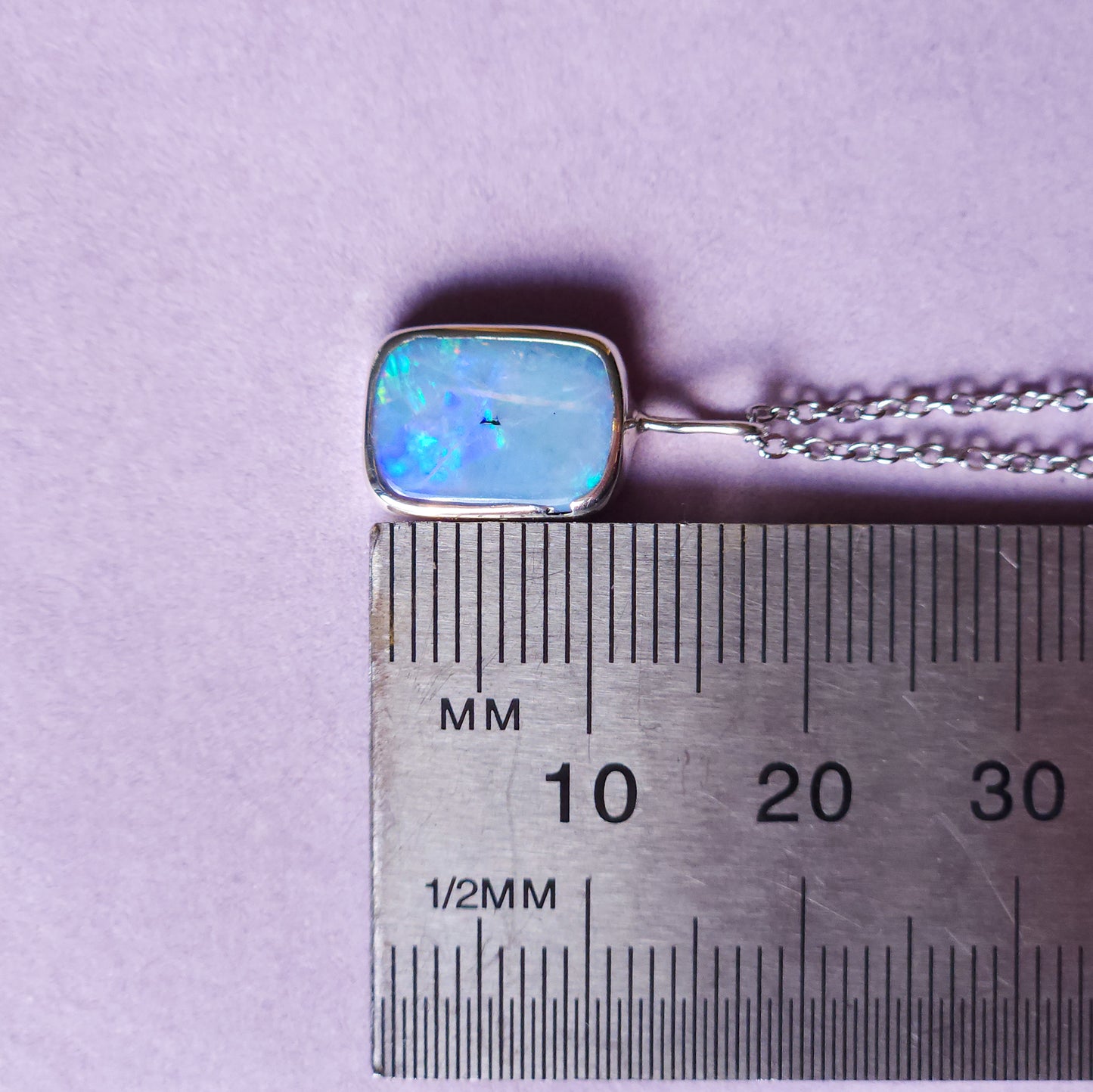 LIGHT | Australian opal doublet pendant / 925 Silver/ Coober Pedy/ statement necklace/ dainty jewelry
