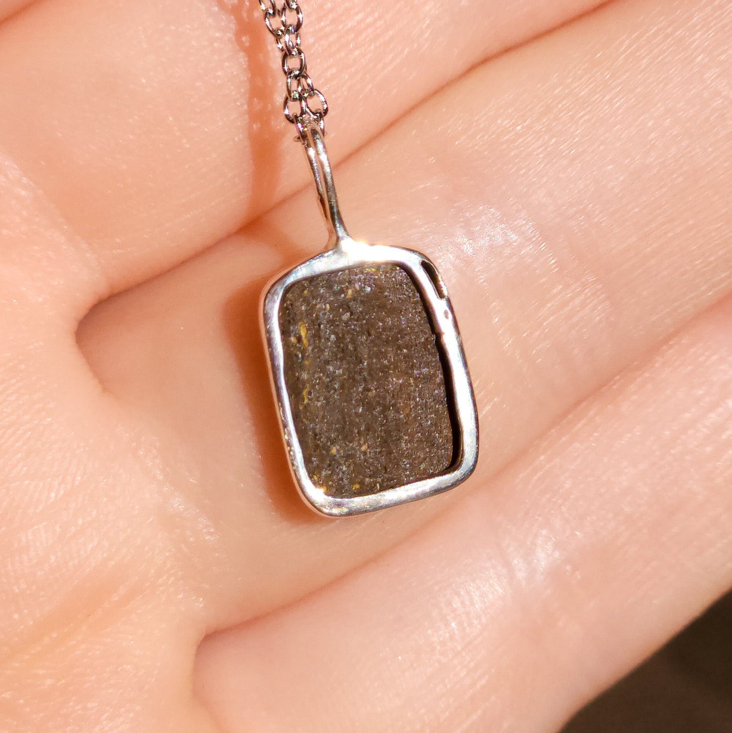 LIGHT | Australian opal doublet pendant / 925 Silver/ Coober Pedy/ statement necklace/ dainty jewelry