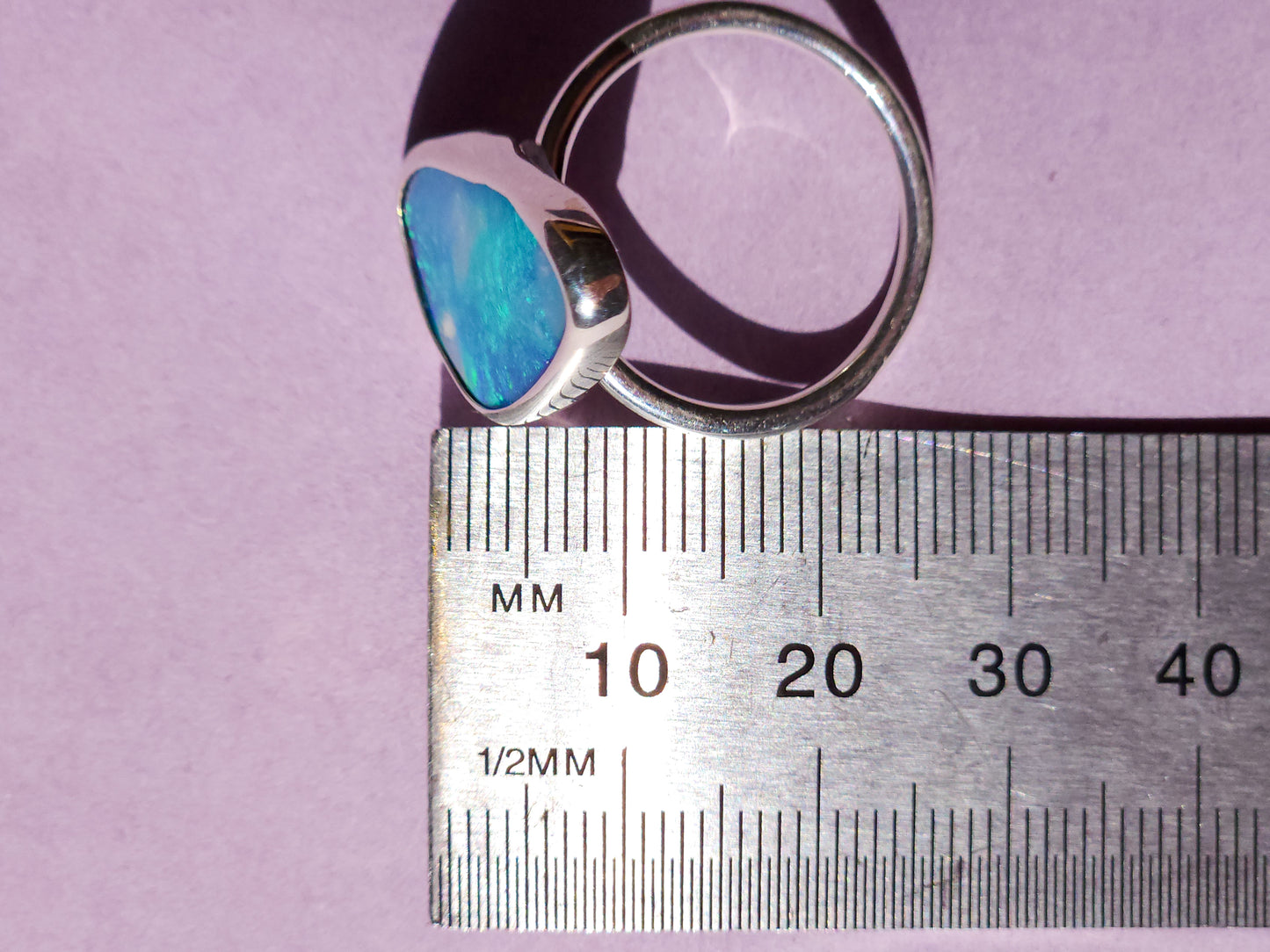 ANGEL | Australian opal doublet ring / Choose your Size / Coober Pedy Opal / Statement ring / Fine Jewelry / baby blue ring