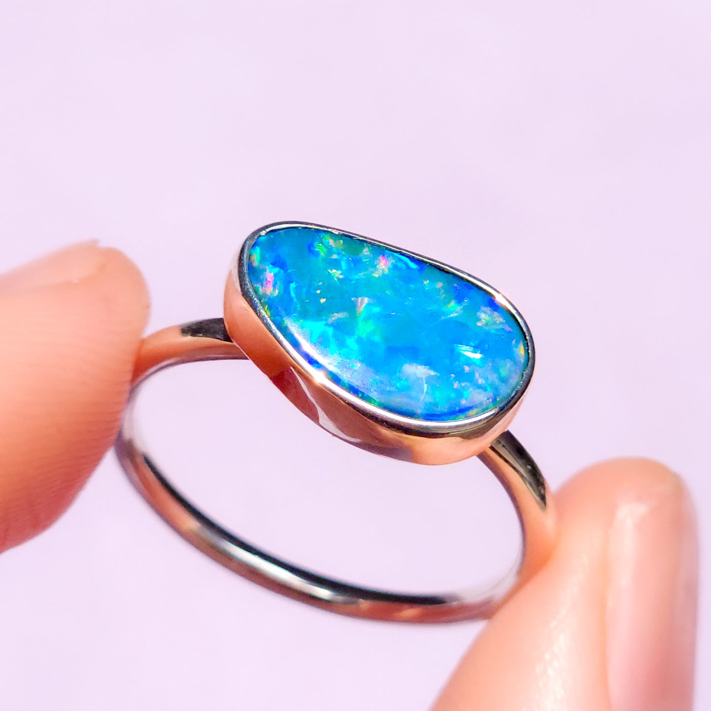Australian opal doublet ring / Choose your Size / Coober Pedy Opal / Statement ring / Fine Jewelry / opál ékszer