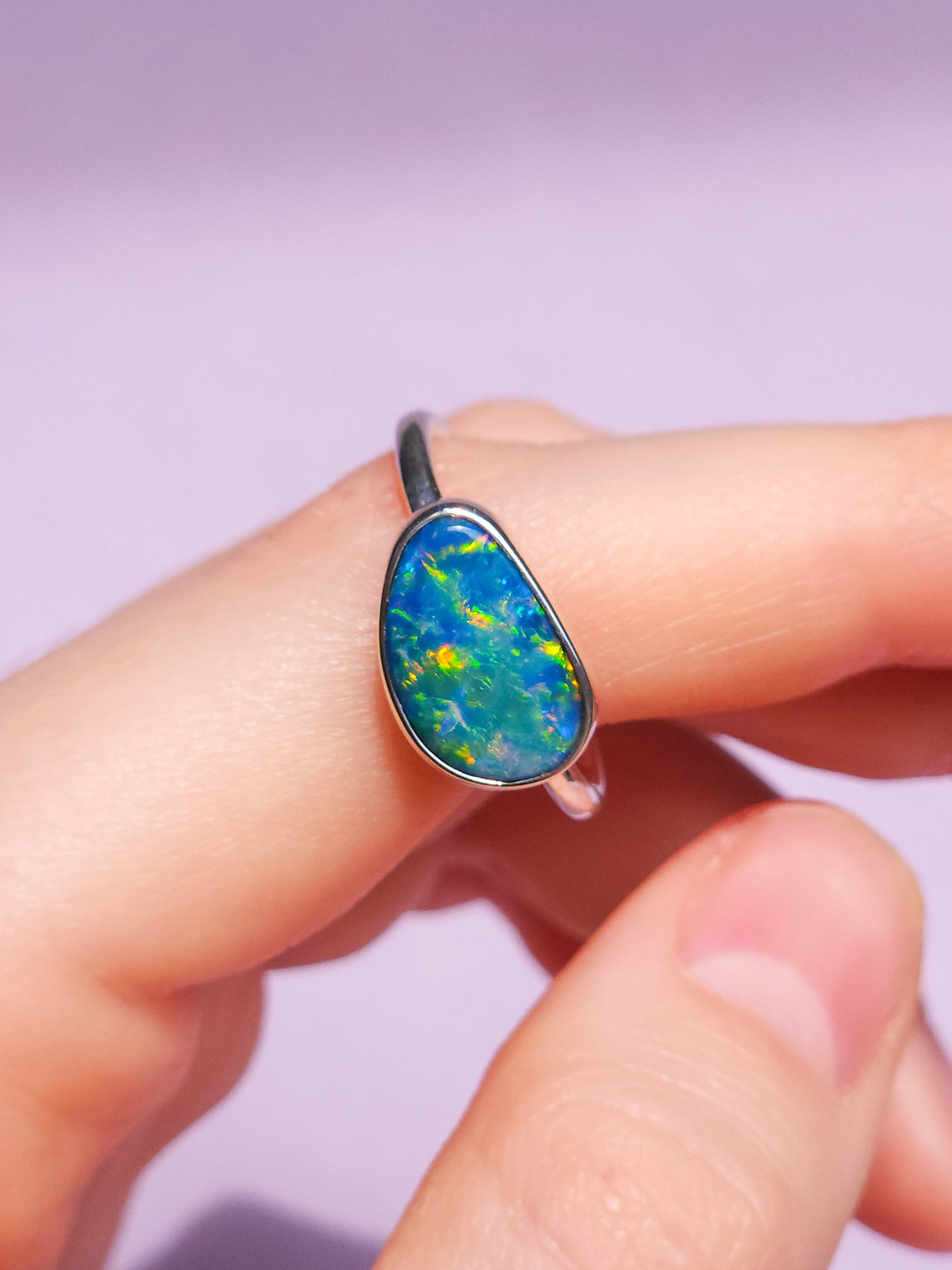 Australian opal doublet ring / Choose your Size / Coober Pedy Opal / Statement ring / Fine Jewelry / opál ékszer