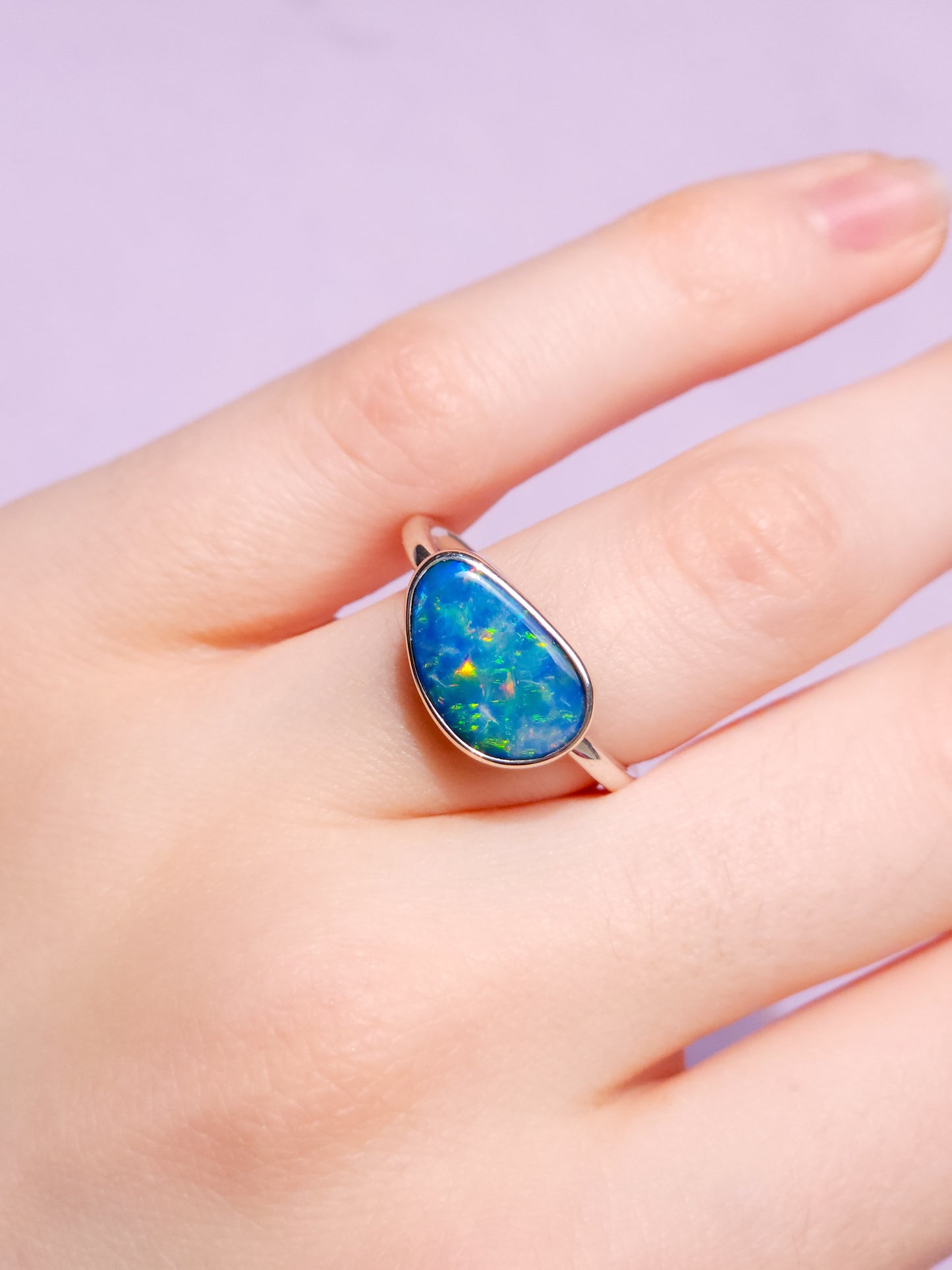 Australian opal doublet ring / Choose your Size / Coober Pedy Opal / Statement ring / Fine Jewelry / opál ékszer