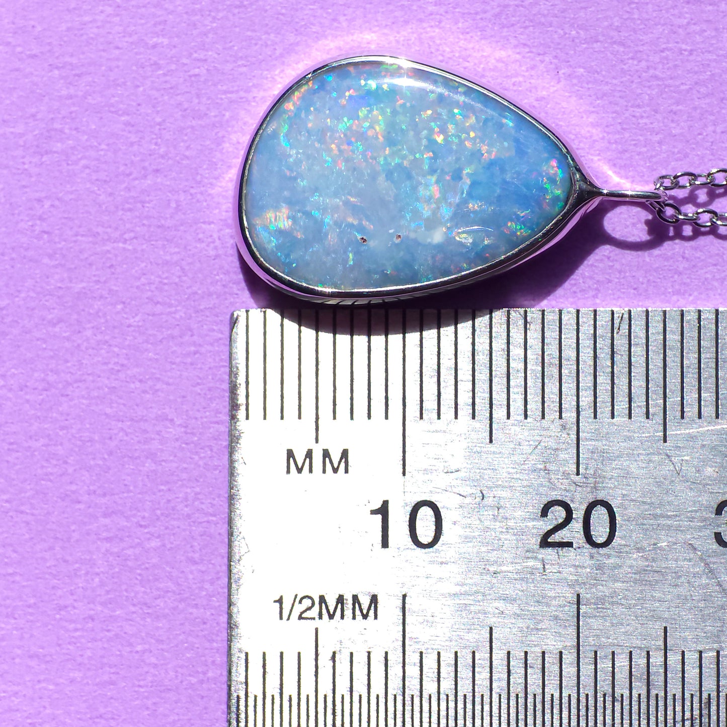 925 Silver Australian Opal Doublet Pendant / Coober Pedy opal necklace / statement jewelry
