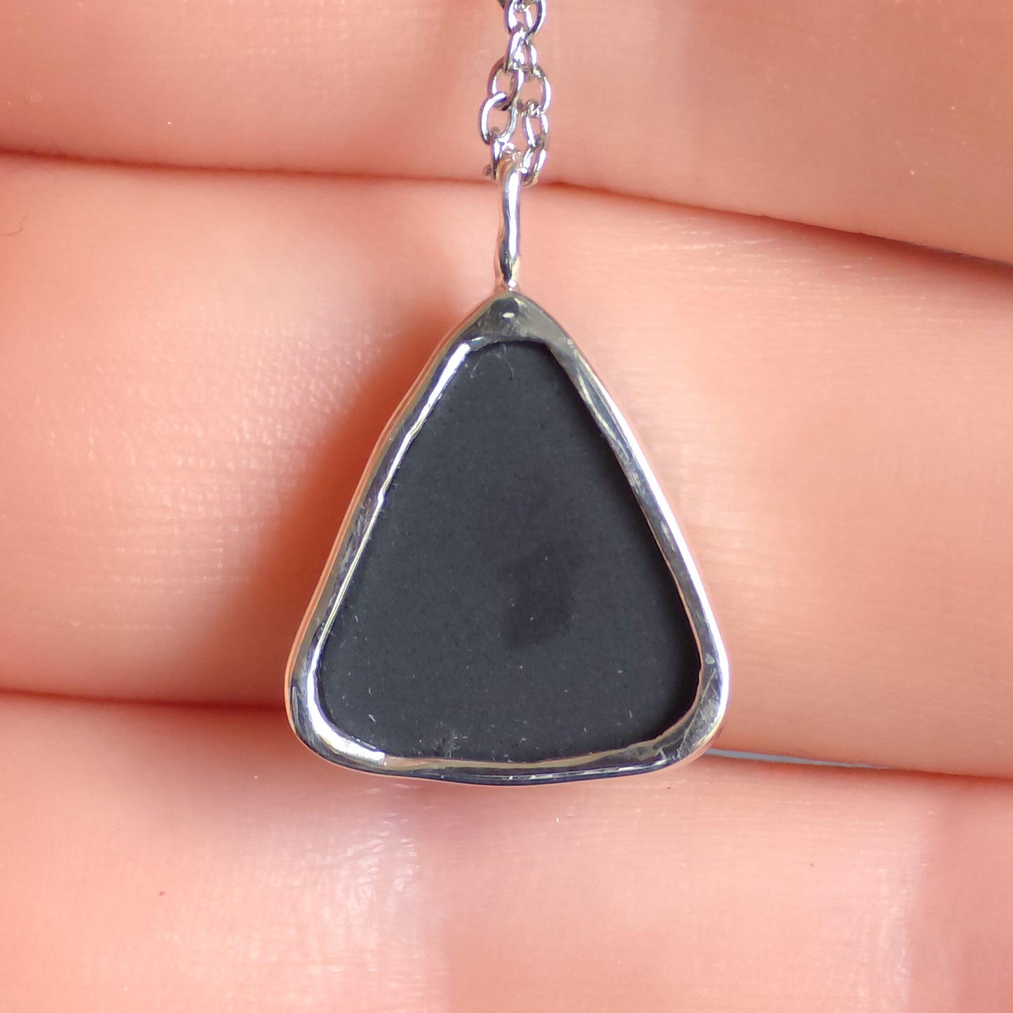 PIXIE | Pink Australian Opal Doublet Pendant / Coober Pedy opal necklace / statement jewelry / Triangle Pendant