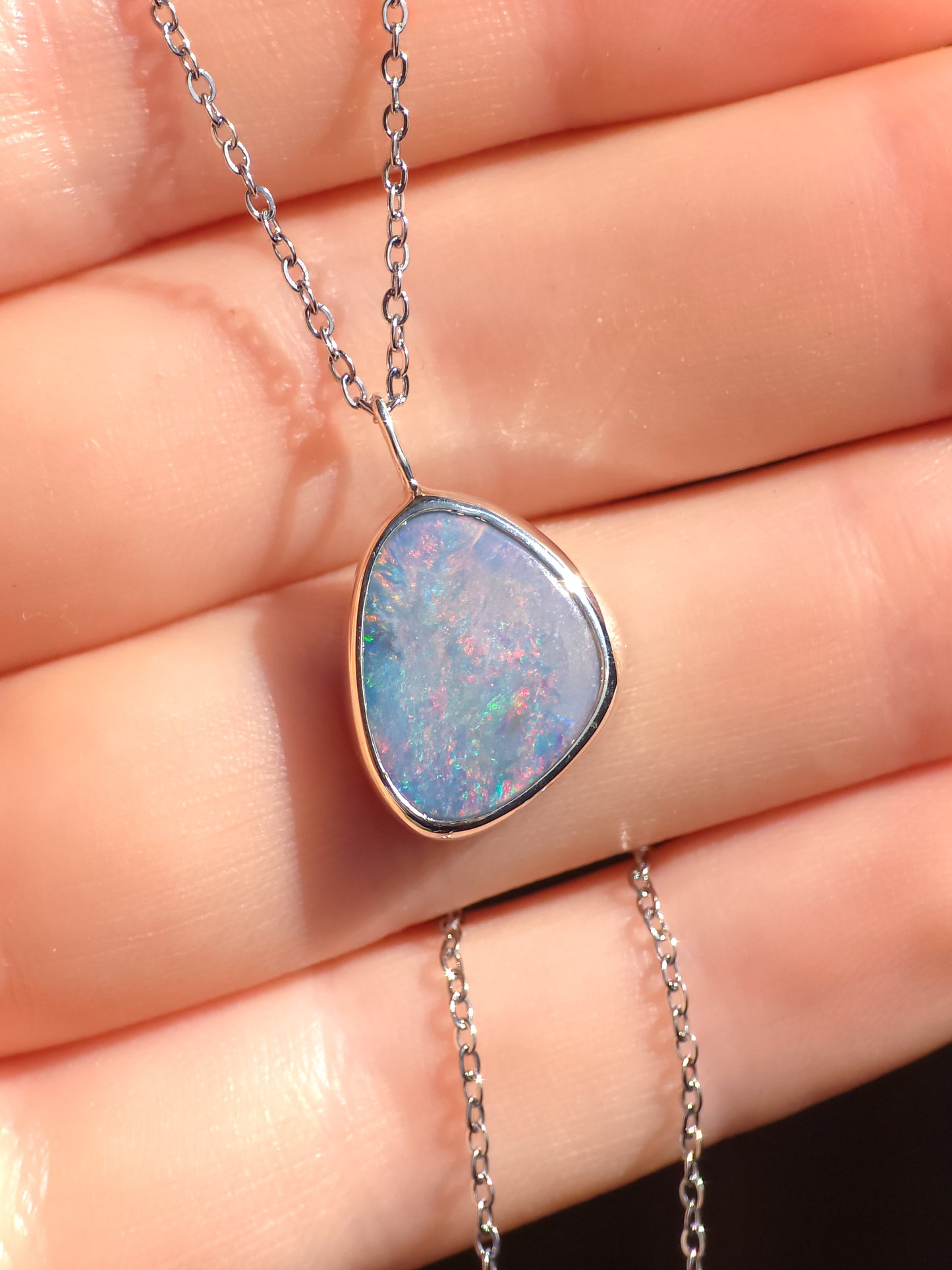 ROSÉ | Pink Australian Opal Doublet Pendant / Coober Pedy opal necklace / minimal jewelry / pink opal