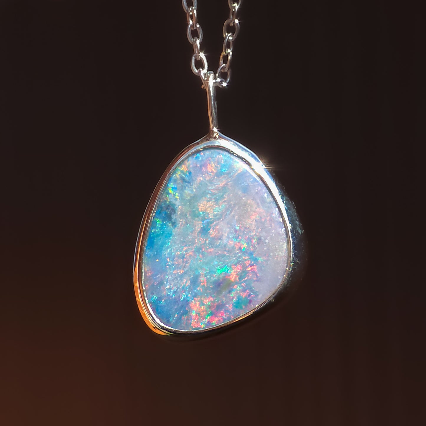 ROSÉ | Pink Australian Opal Doublet Pendant / Coober Pedy opal necklace / minimal jewelry / pink opal