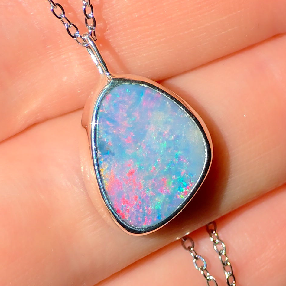ROSÉ | Pink Australian Opal Doublet Pendant / Coober Pedy opal necklace / minimal jewelry / pink opal