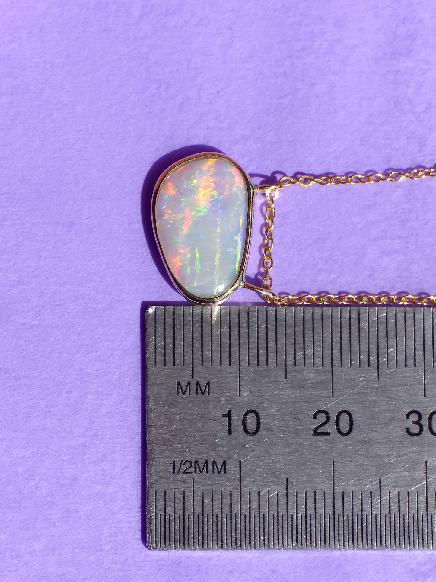PRAIRIE | 14K Gold Solid Coober Pedy Opal pendant / Australian opal necklace / solid rainbow opal / pink solid opal / charm pendant