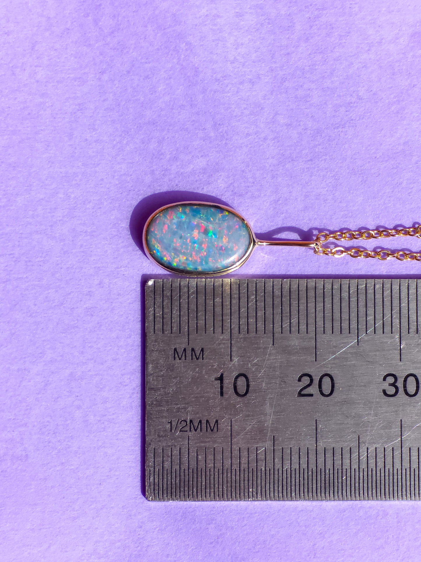 JUNIA | 14K Gold Coober Pedy opal doublet necklace/ crystal opal/ minimalist jewelry/ opal jewellery/ opale/ colorful gem