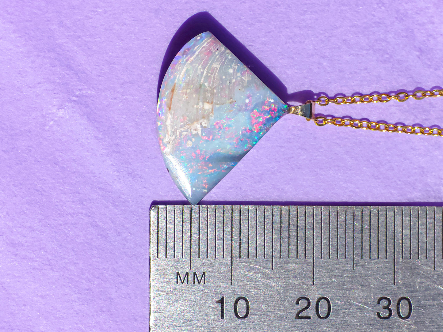 SEASHELL | 14K Gold Opal Seashell Fossil Pendant / Coober Pedy opalised seashell / fossil necklace / Opal fossil necklace