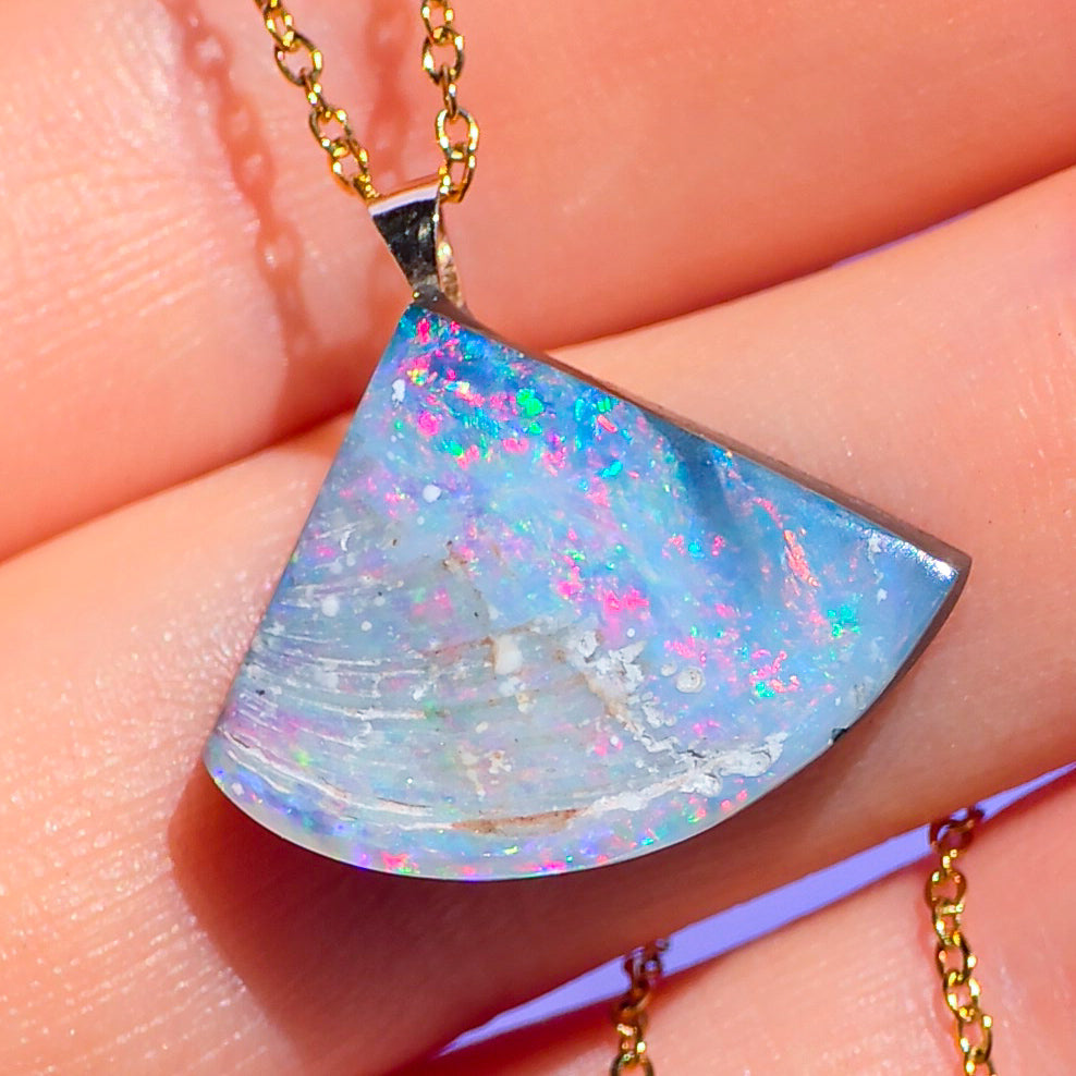 SEASHELL | 14K Gold Opal Seashell Fossil Pendant / Coober Pedy opalised seashell / fossil necklace / Opal fossil necklace