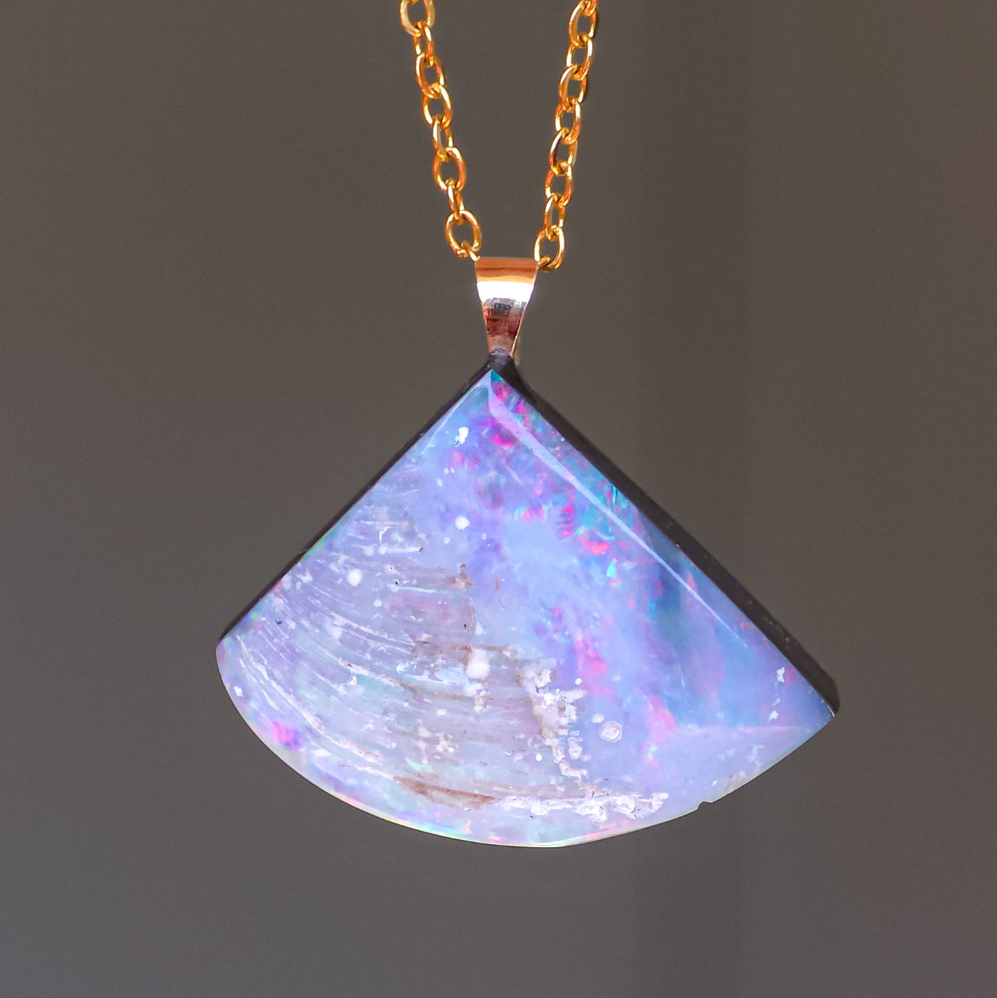 SEASHELL | 14K Gold Opal Seashell Fossil Pendant / Coober Pedy opalised seashell / fossil necklace / Opal fossil necklace