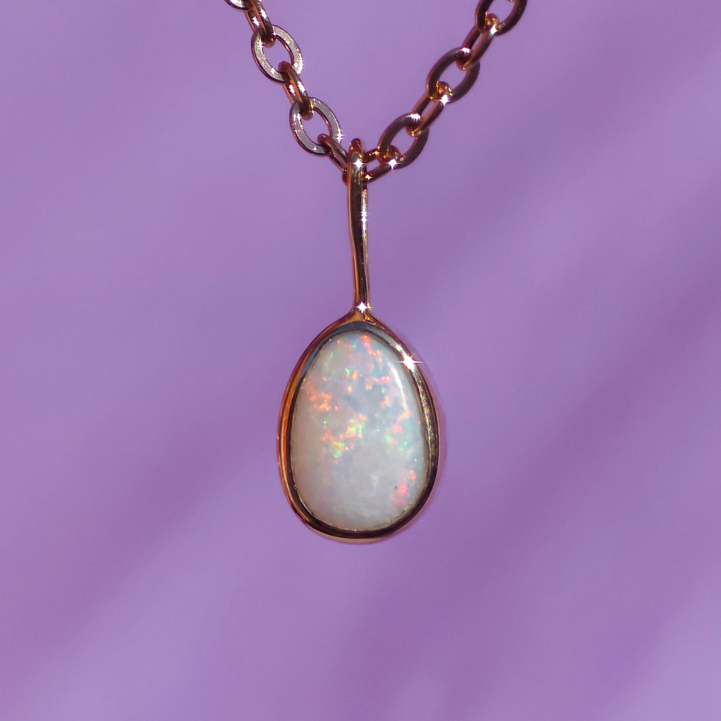 MARIGOLD | 14K Rose Gold Solid Coober Pedy Opal pendant / Australian opal necklace / pink solid opal / charm pendant