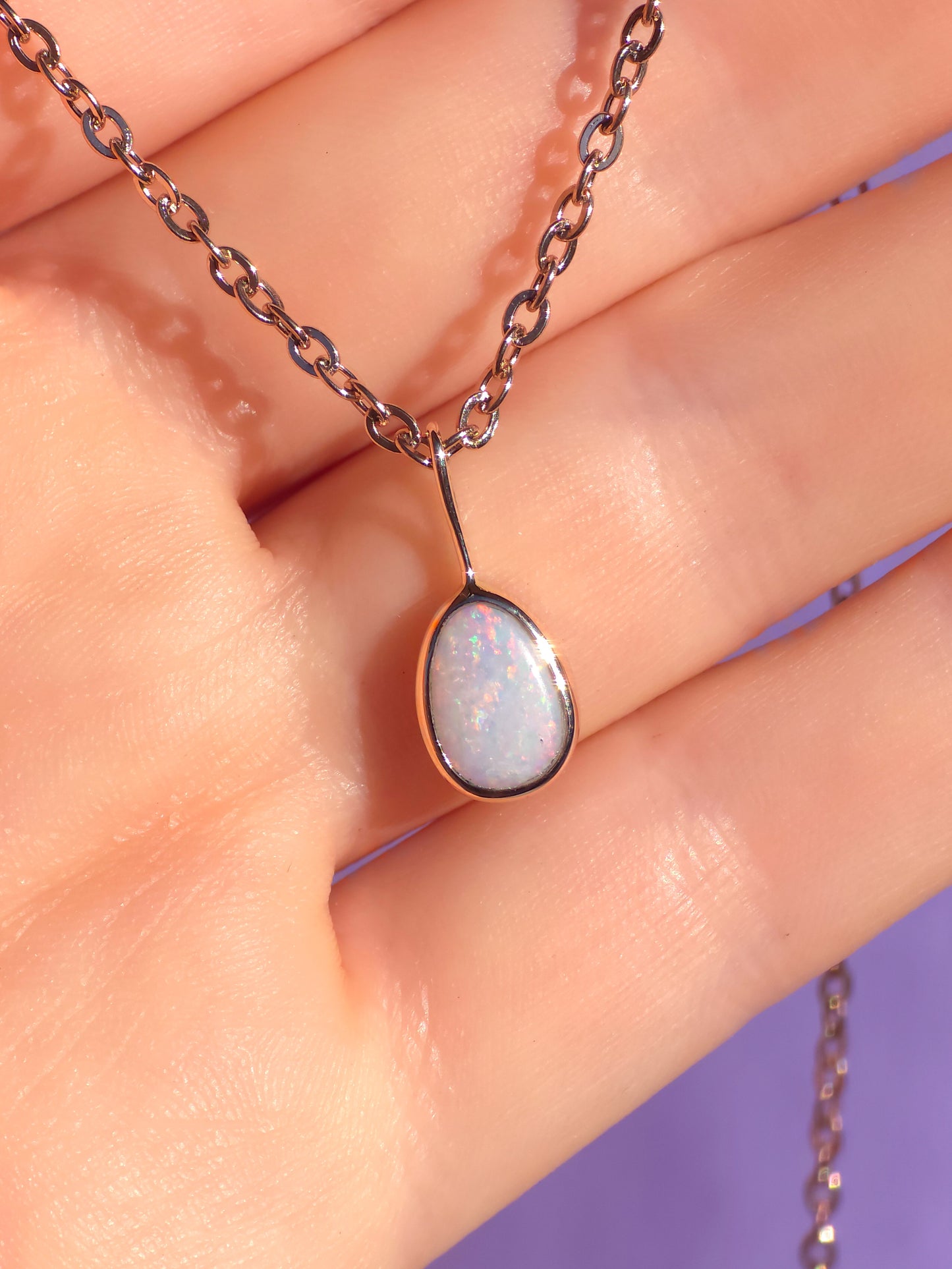 MARIGOLD | 14K Rose Gold Solid Coober Pedy Opal pendant / Australian opal necklace / pink solid opal / charm pendant