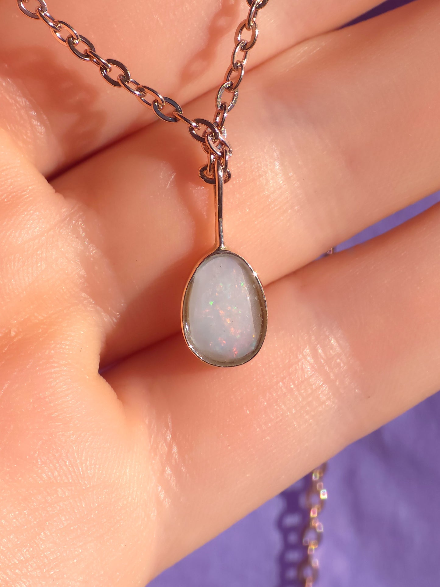 MARIGOLD | 14K Rose Gold Solid Coober Pedy Opal pendant / Australian opal necklace / pink solid opal / charm pendant